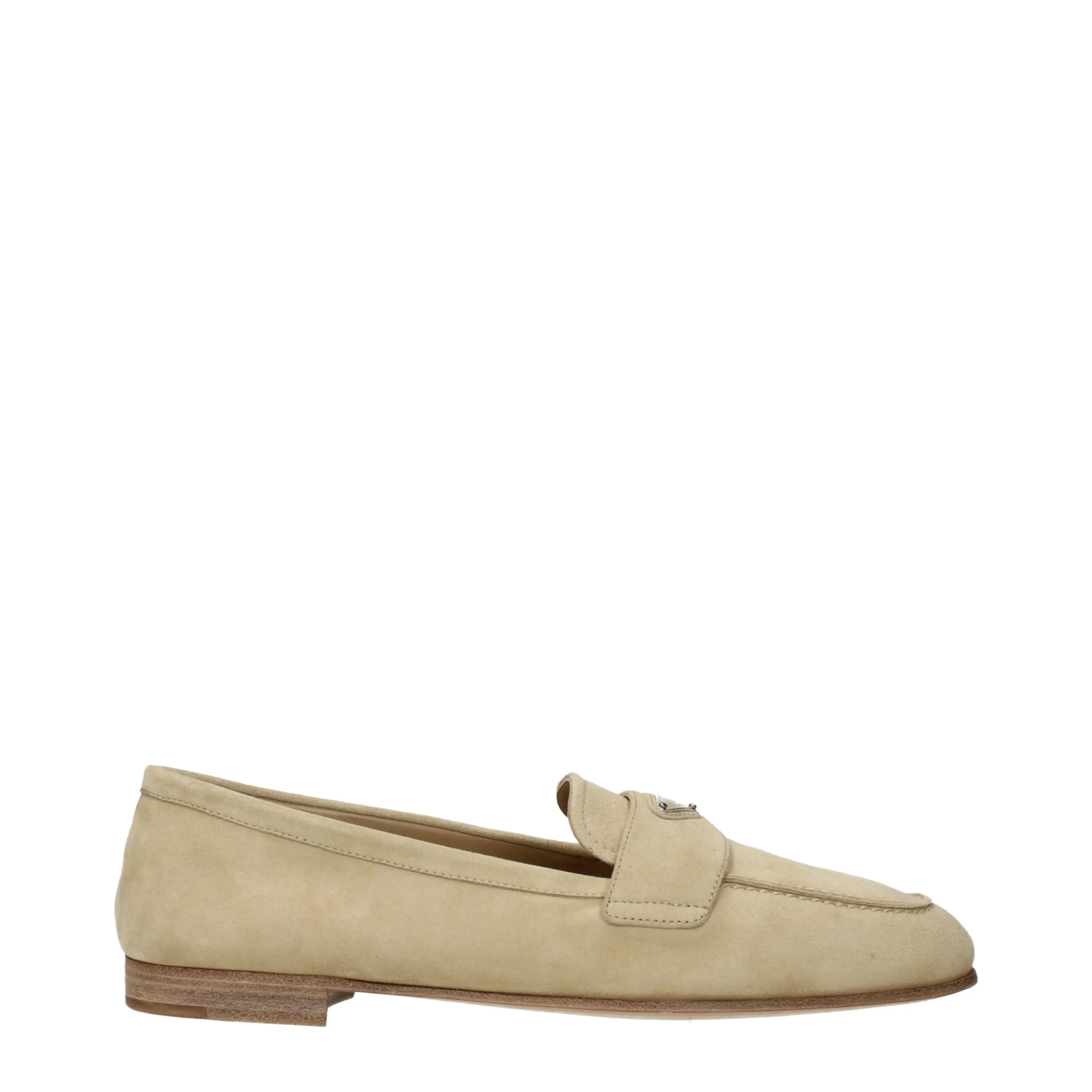 Prada Beige Leather Slip-On Loafers sold by Siebentaschen