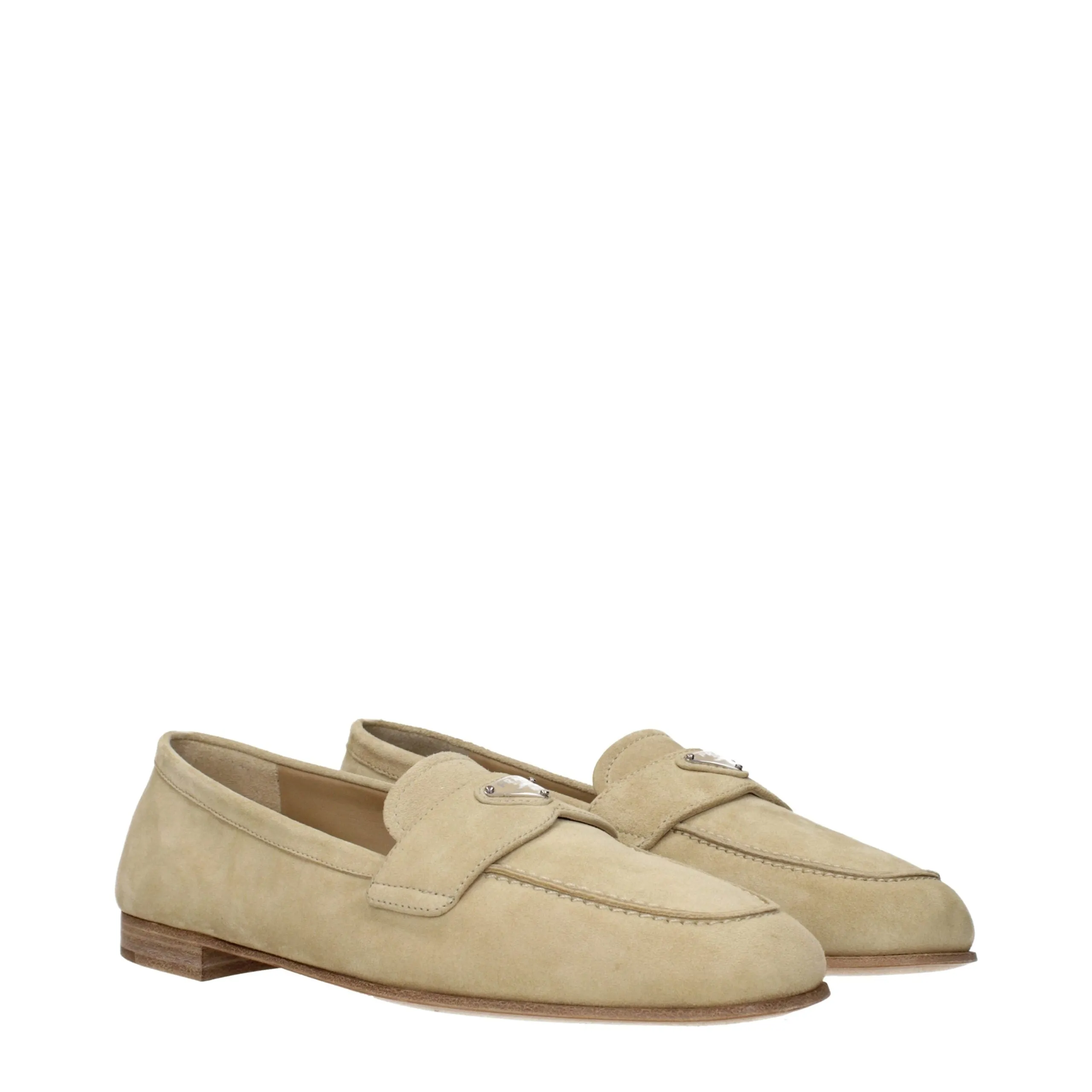 Prada Beige Leather Slip-On Loafers sold by Siebentaschen product image thumbnail 2