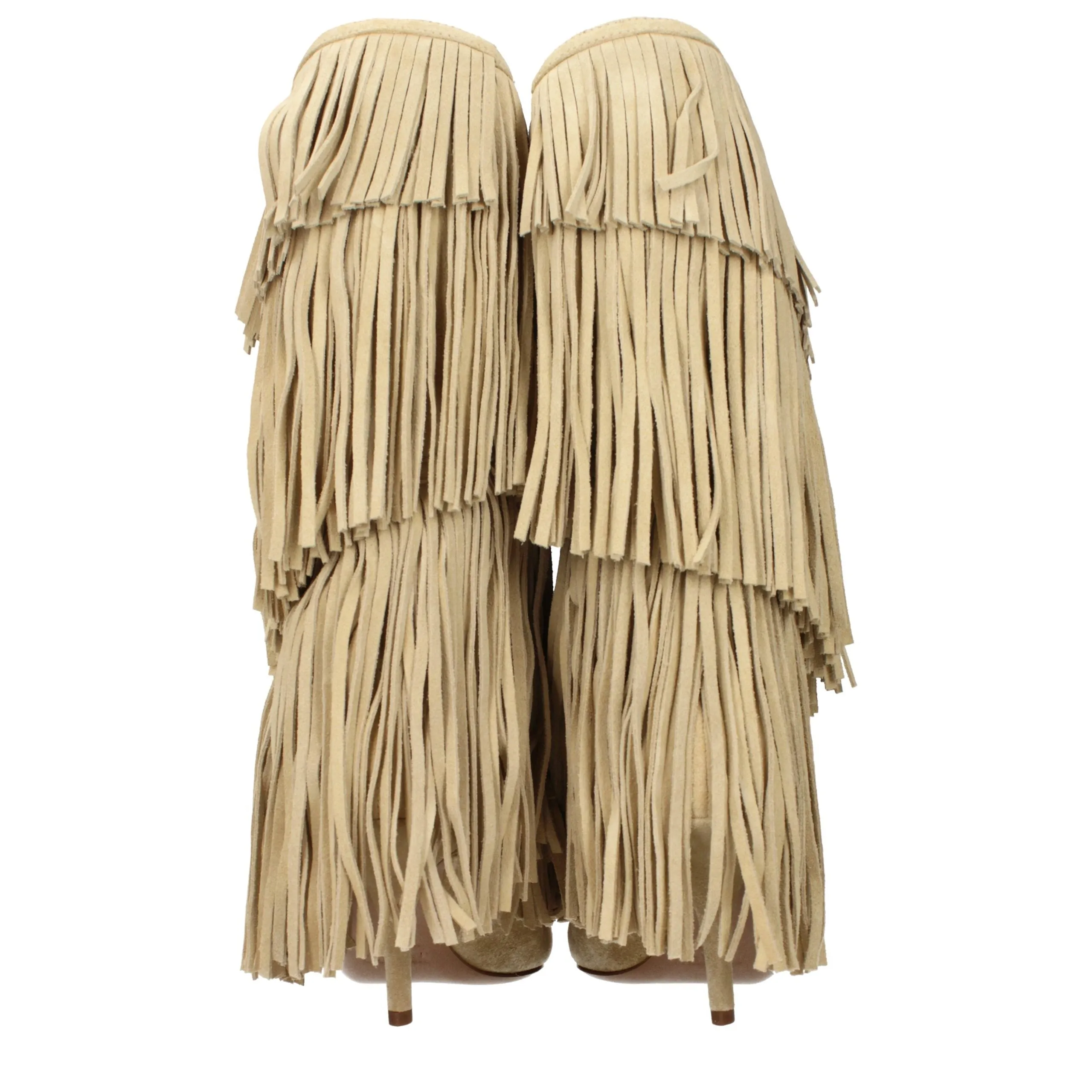 Paris Texas Beige Leather Flat Boots sold by Siebentaschen product image thumbnail 4