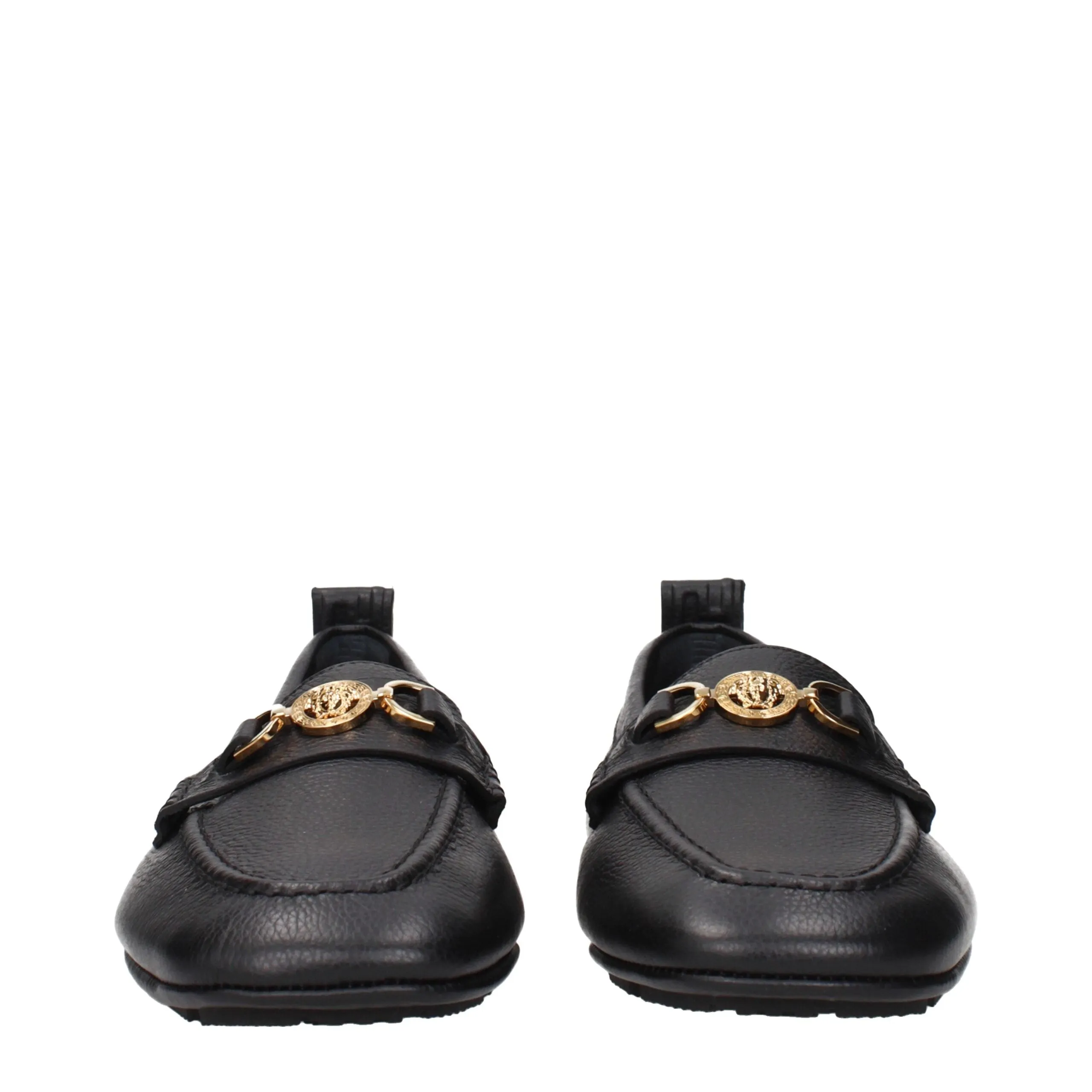 Versace Black Leather Slip-On Loafers sold by Siebentaschen product image thumbnail 3