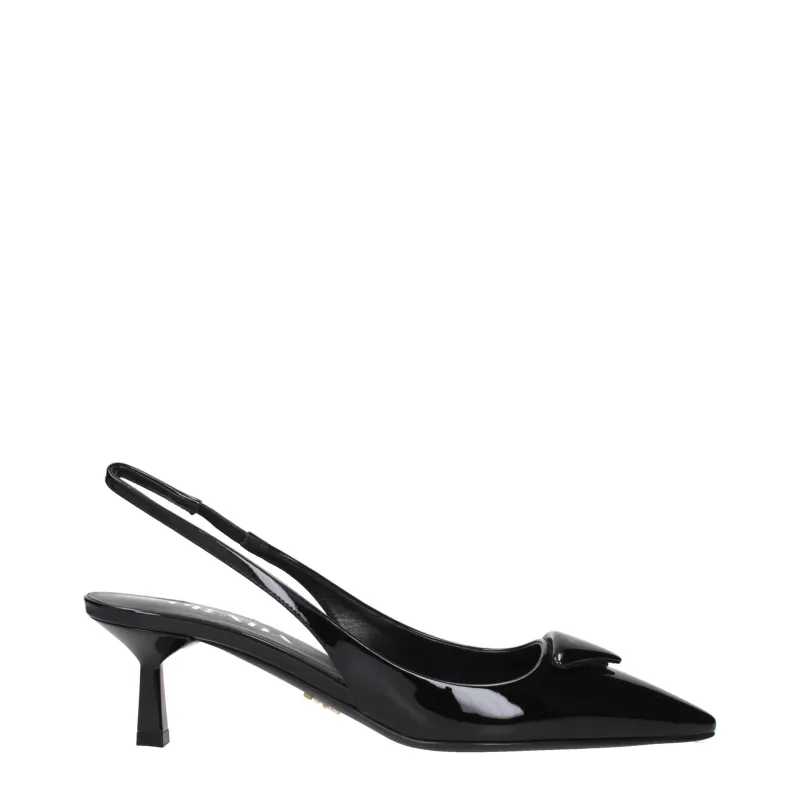 Prada Black Leather Mid Heel Pumps sold by Siebentaschen