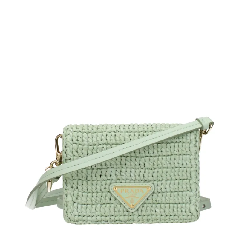 Prada Green Raffia Crossbody Bag sold by Siebentaschen