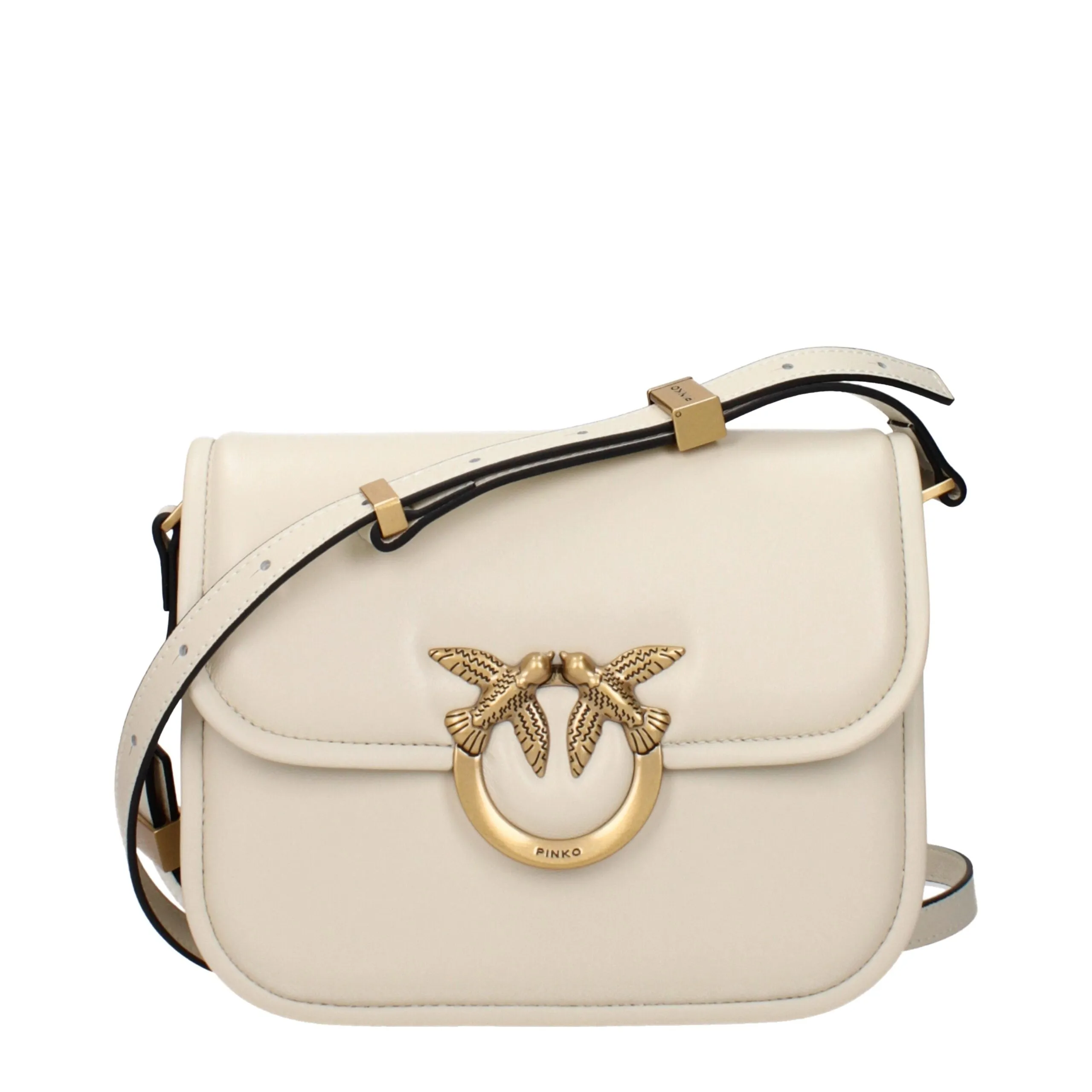 PINKO Beige Leather Crossbody Bag sold by Siebentaschen