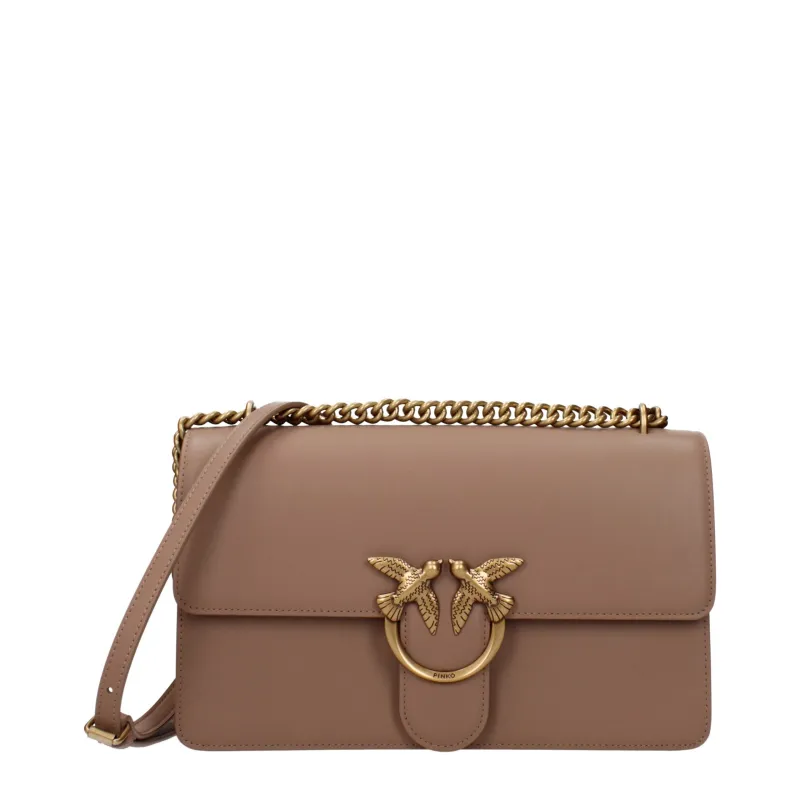PINKO Beige Leather Crossbody Bag sold by Siebentaschen
