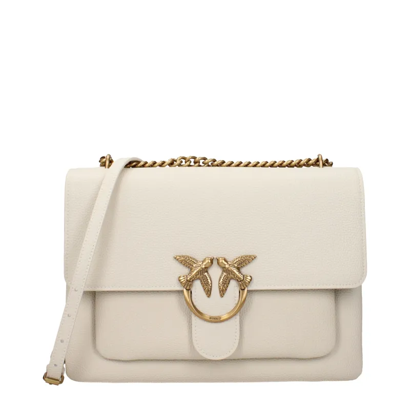 PINKO Beige Leather Crossbody Bag sold by Siebentaschen