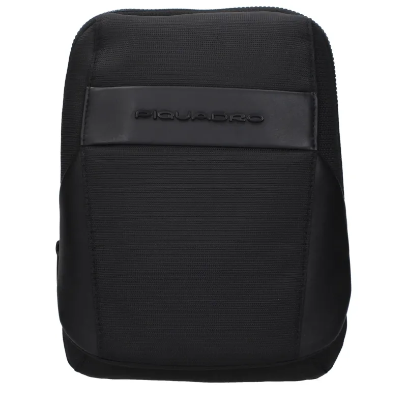 Piquadro Black Fabric Crossbody Bag sold by Siebentaschen
