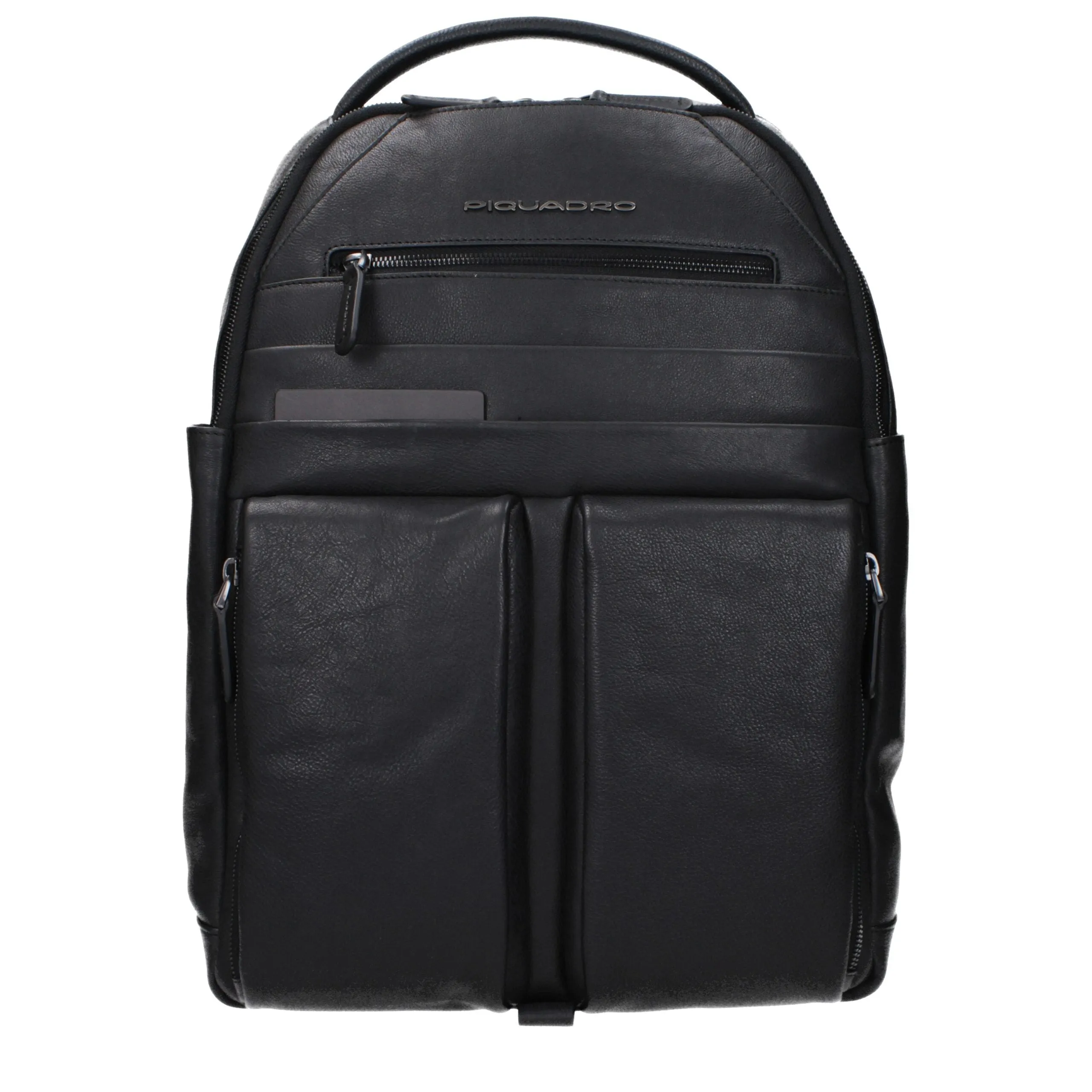 Piquadro Black Leather Backpack sold by Siebentaschen