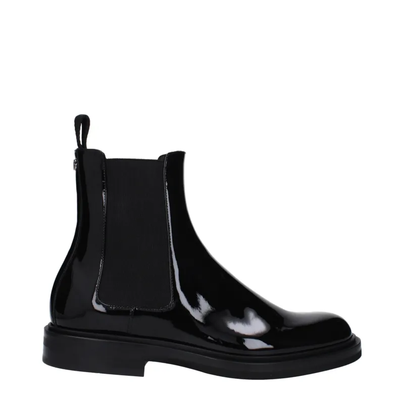 Dolce & Gabbana Black Leather Ankle Boots sold by Siebentaschen