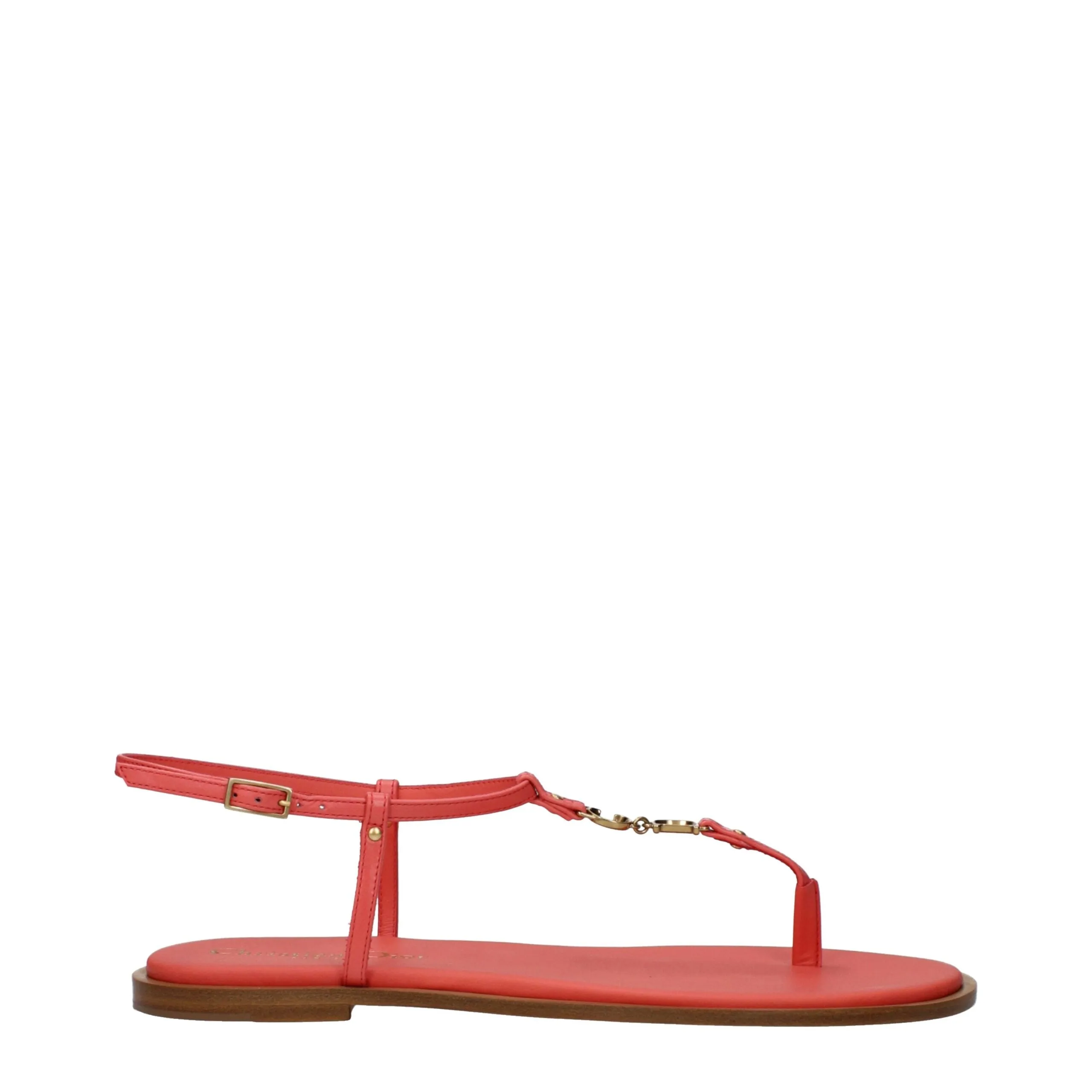 Christian Dior Pink Leather Flip-Flop Sandals sold by Siebentaschen