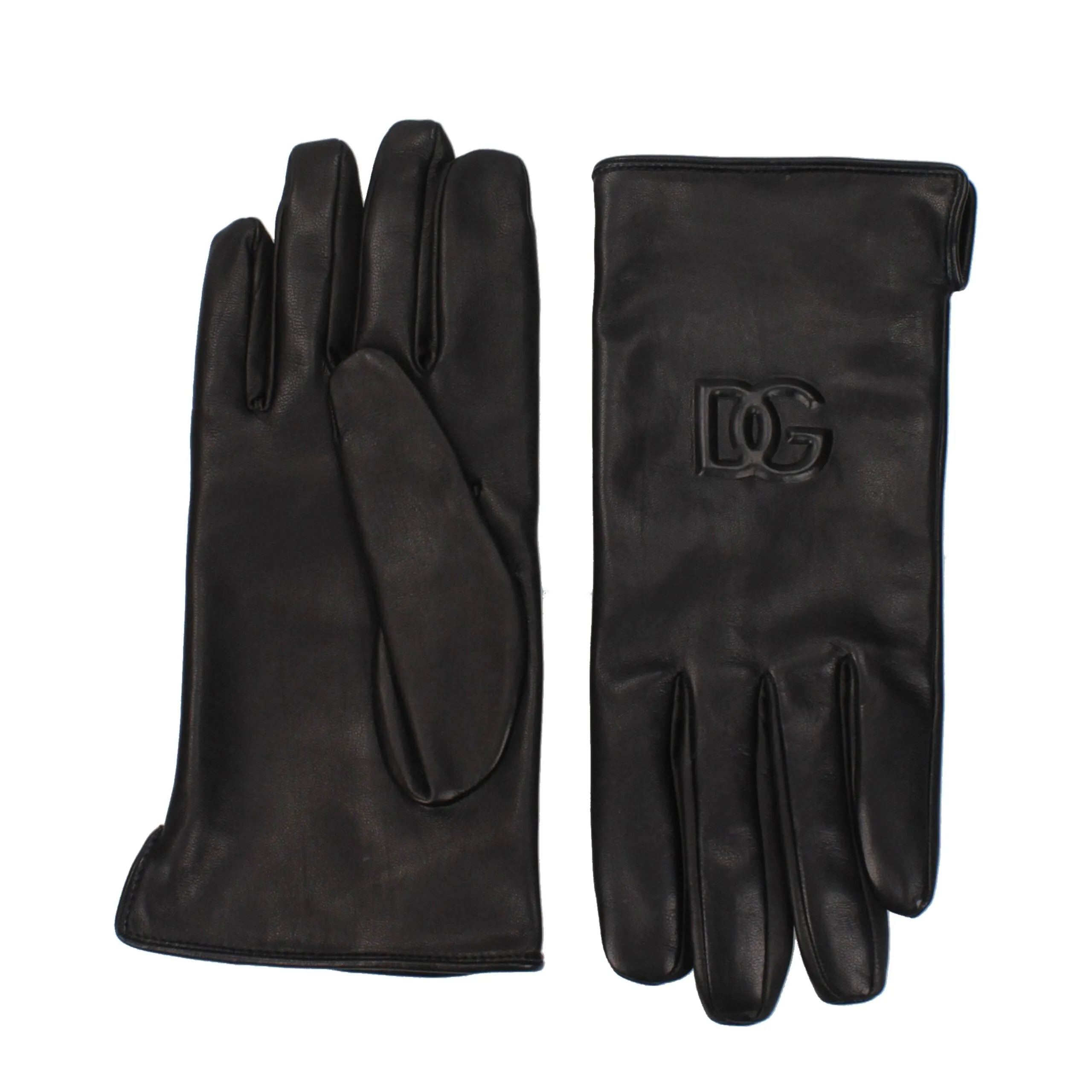 Dolce & Gabbana Black Leather Gloves sold by Siebentaschen
