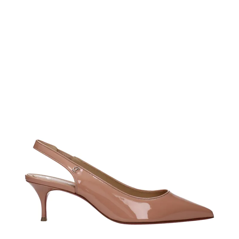 Christian Louboutin Pink Leather Mid Heel Pumps sold by Siebentaschen