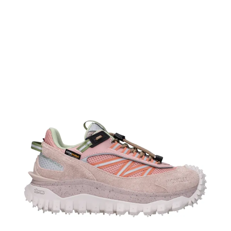 Moncler Pink Leather Athletic Sneakers sold by Siebentaschen