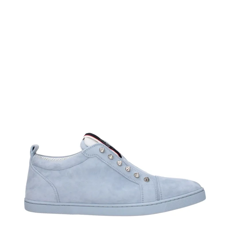 Christian Louboutin Blue Leather Slip-On Loafers sold by Siebentaschen