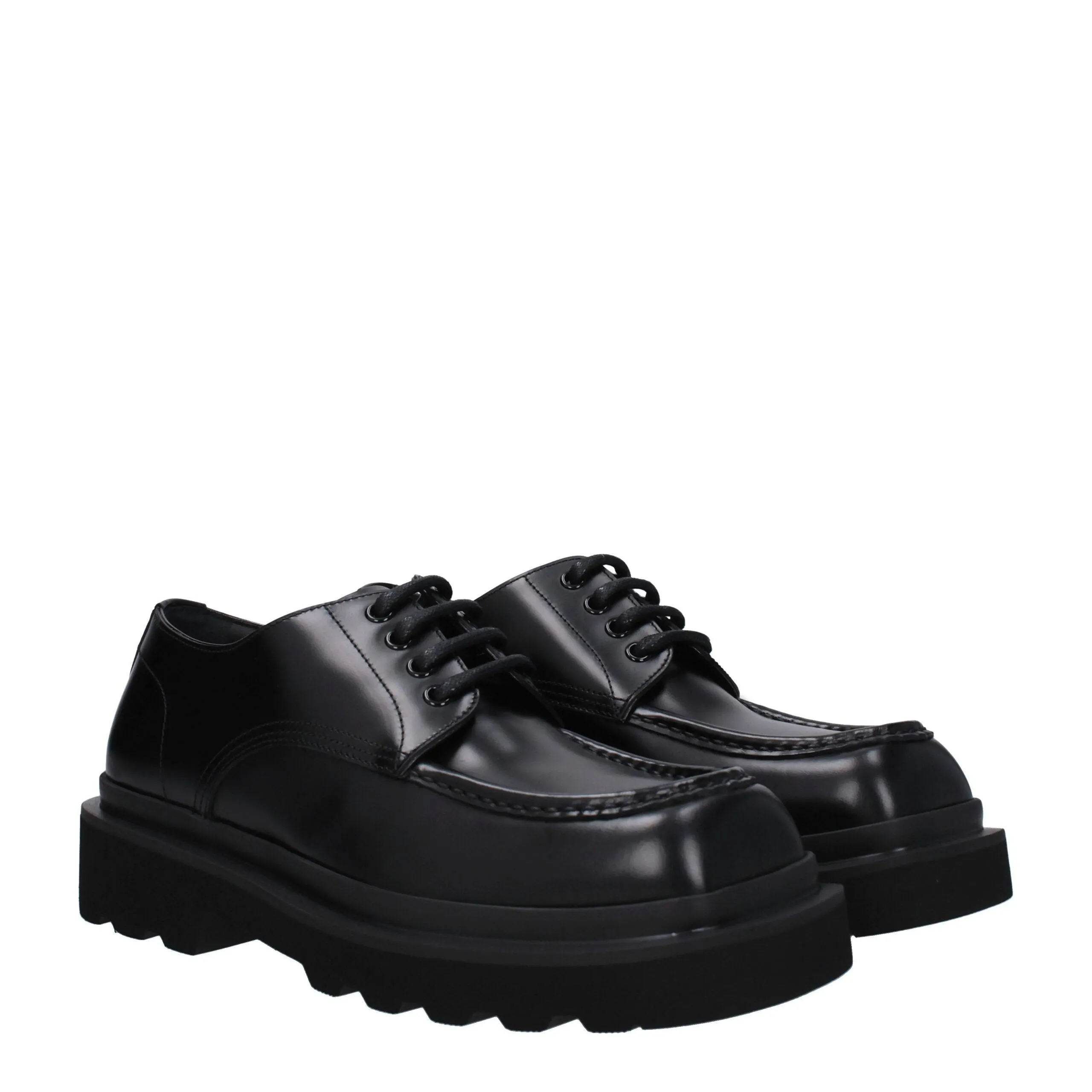 Dolce & Gabbana Black Leather Oxfords And Derbies sold by Siebentaschen product image thumbnail 2