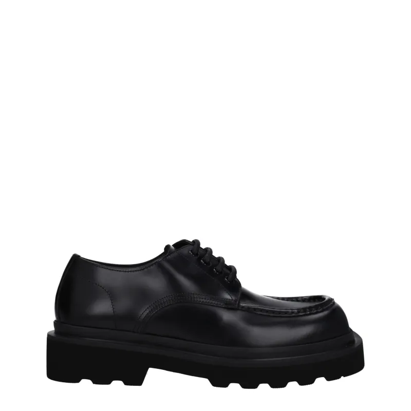 Dolce & Gabbana Black Leather Oxfords And Derbies sold by Siebentaschen