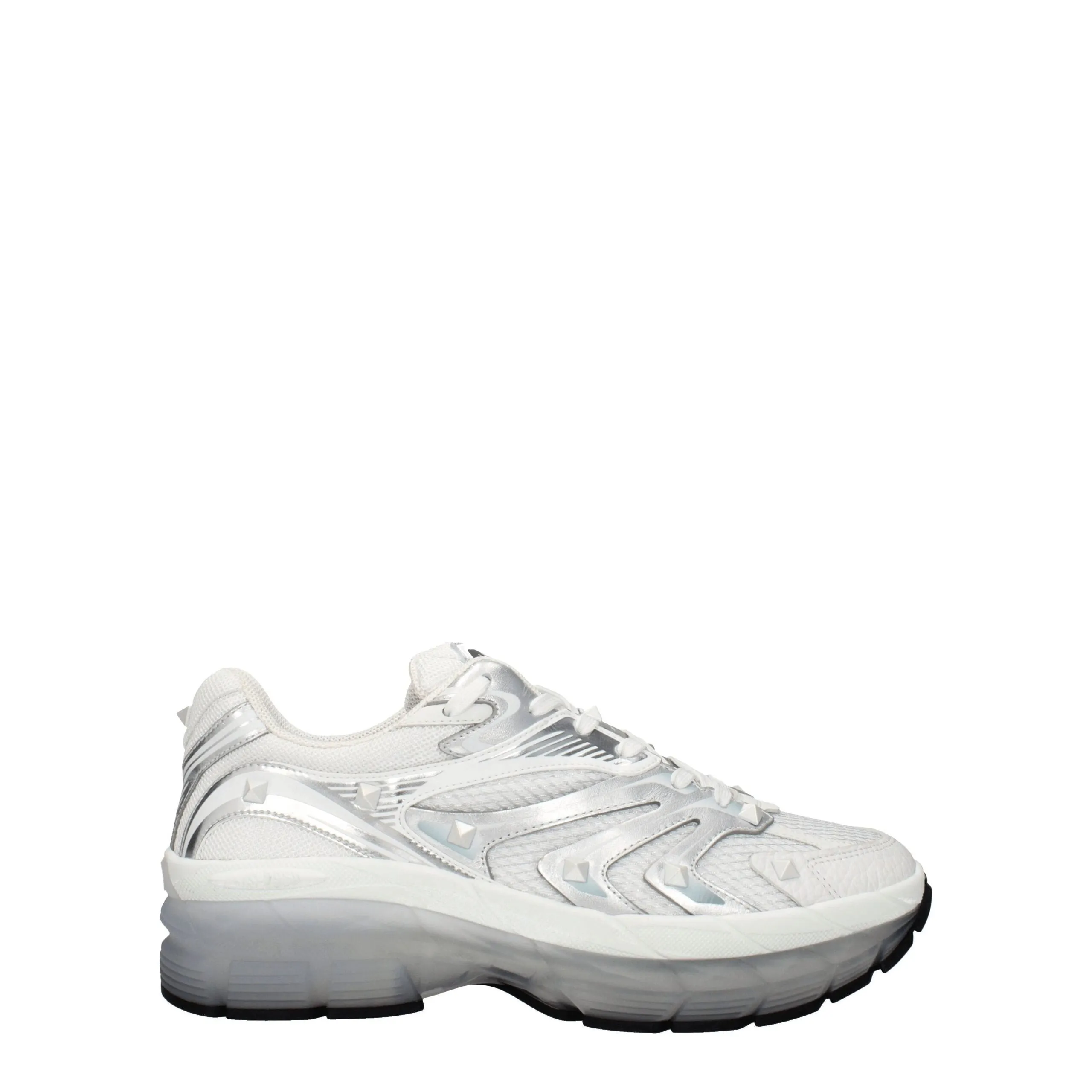 Valentino Garavani White Fabric Athletic Sneakers sold by Siebentaschen