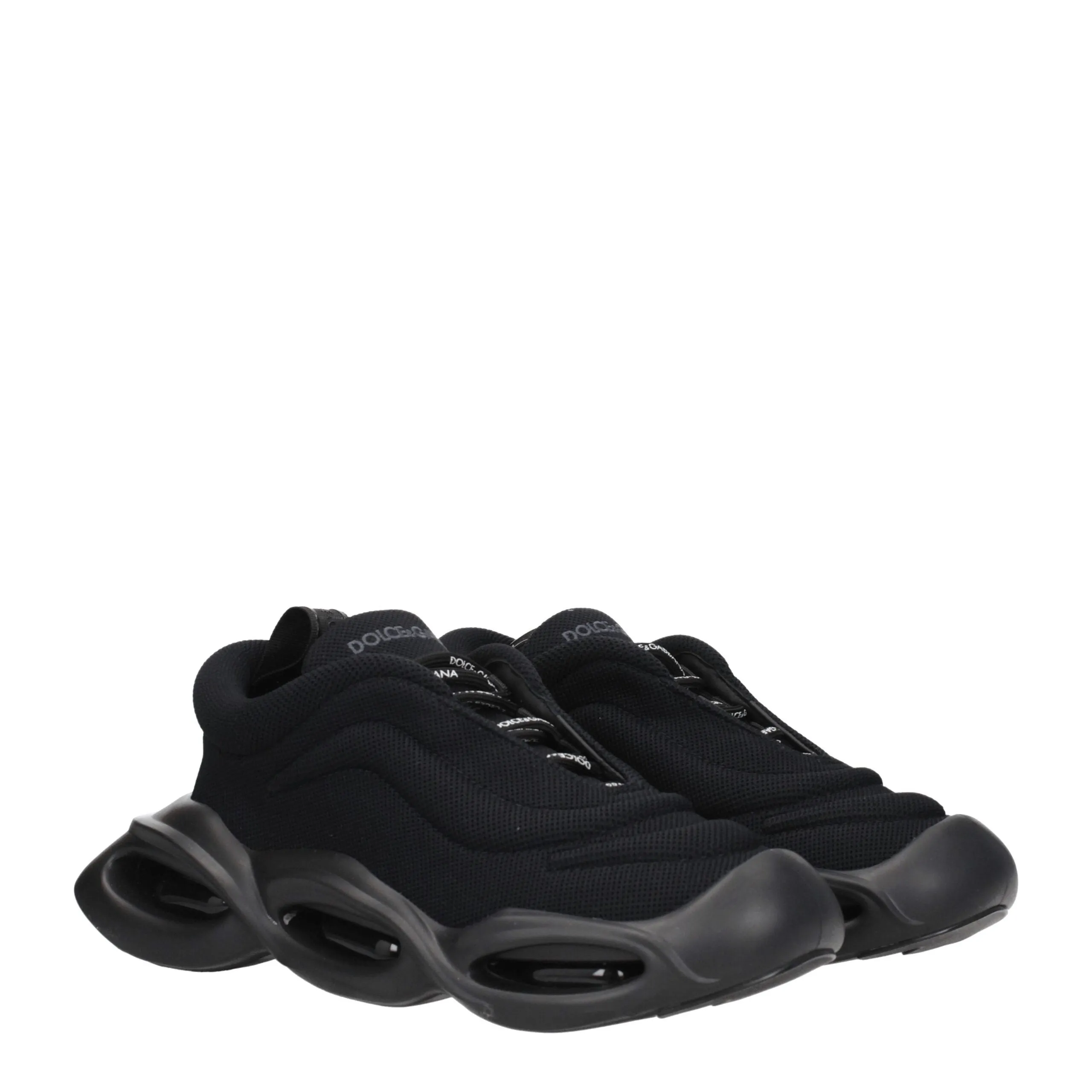 Dolce & Gabbana Black Fabric Chunky Sneakers sold by Siebentaschen product image thumbnail 2