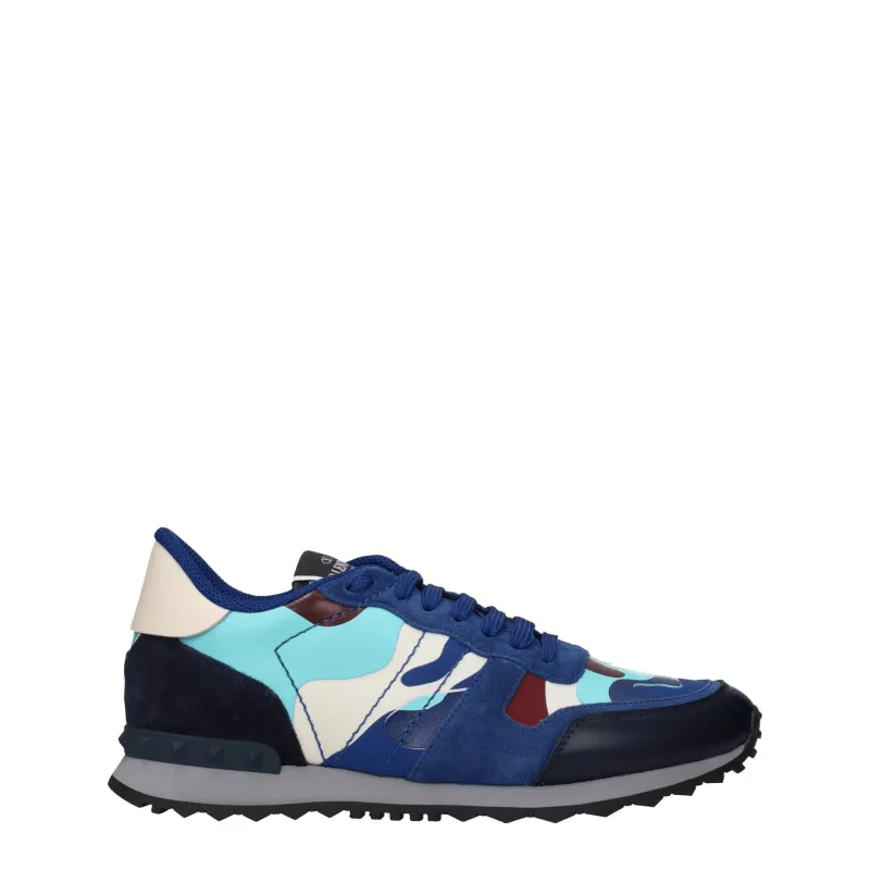 Valentino Garavani Blue Leather Athletic Sneakers sold by Siebentaschen