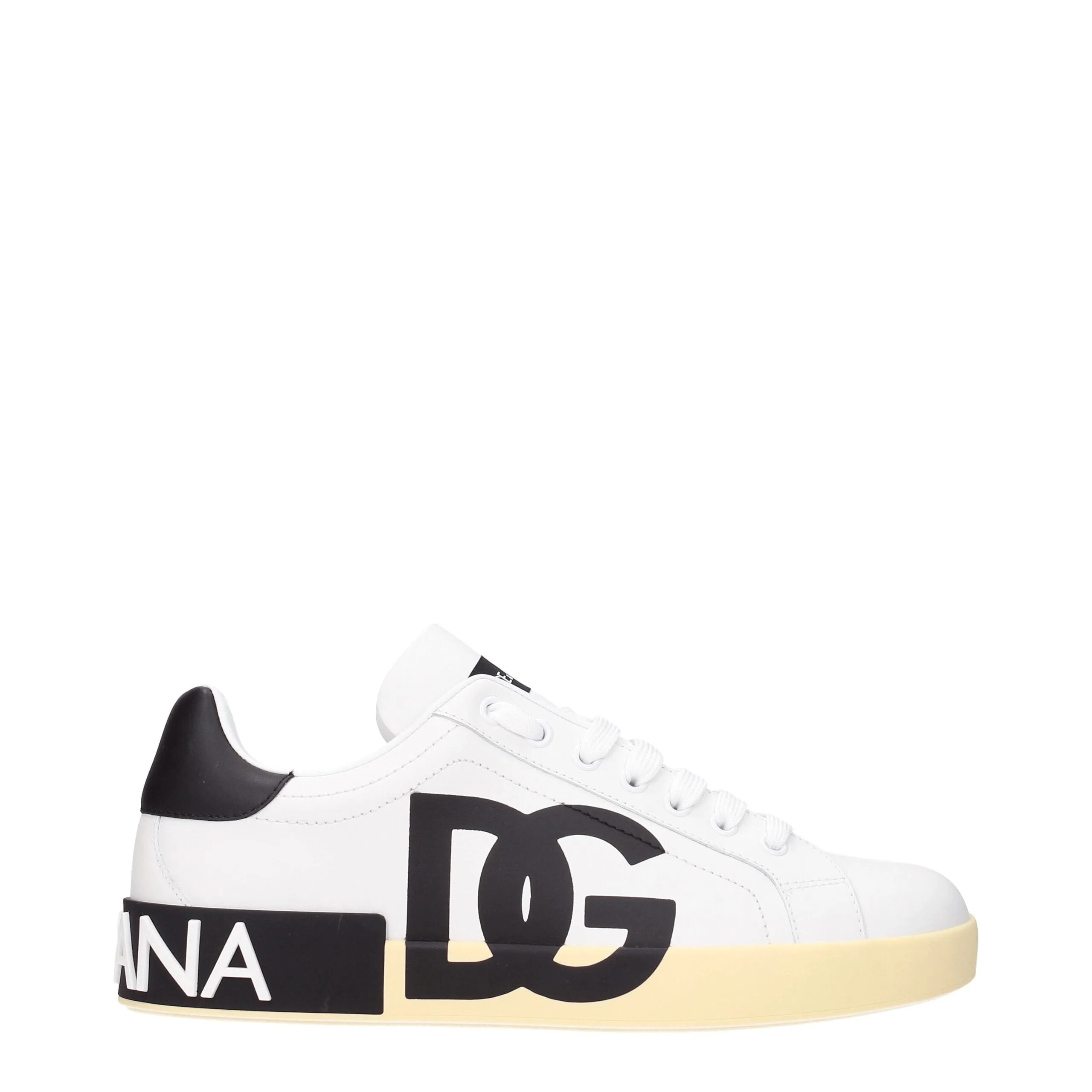 Dolce & Gabbana White Leather Low Top Sneakers sold by Siebentaschen