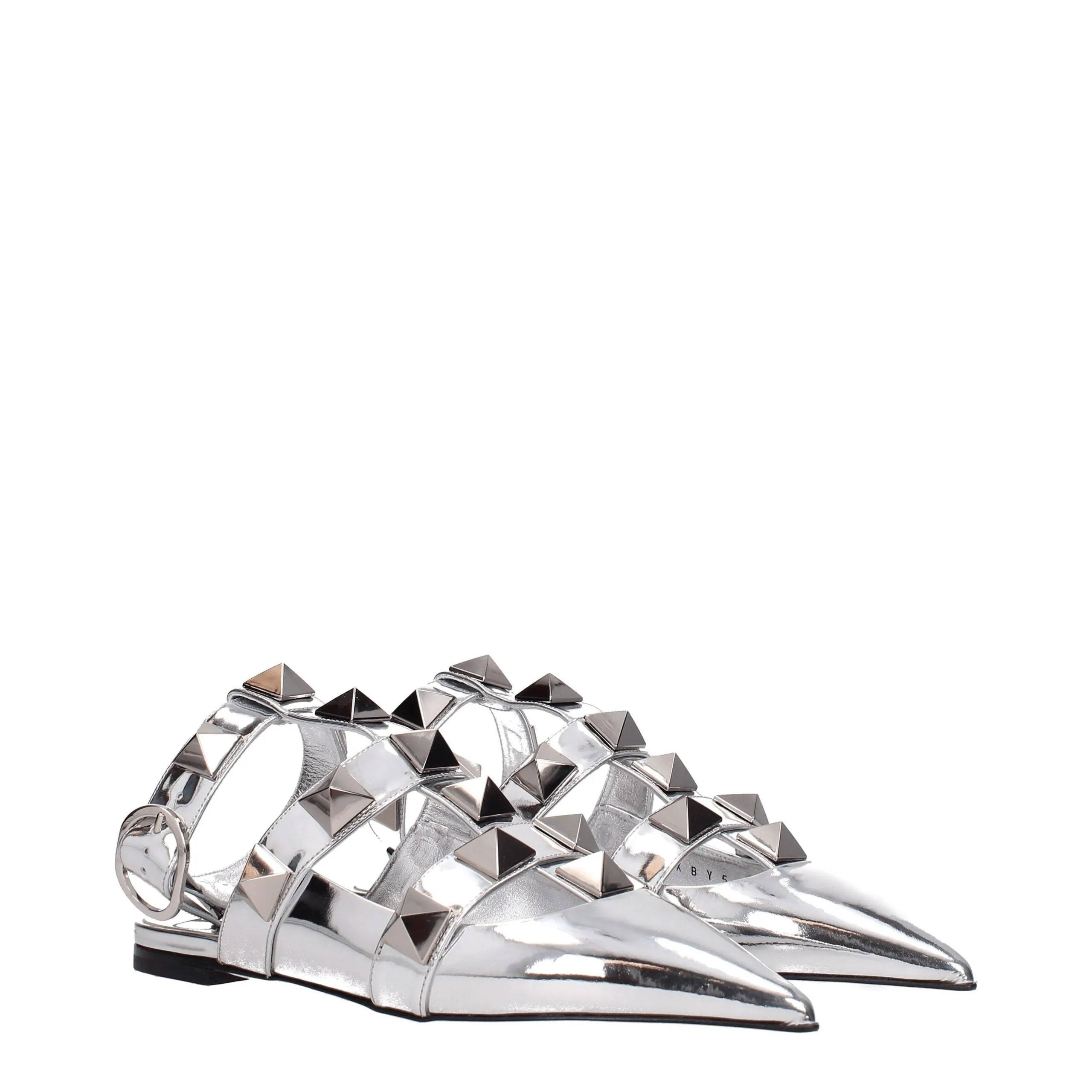Valentino Garavani Gray Leather Flat Sandals sold by Siebentaschen product image thumbnail 2