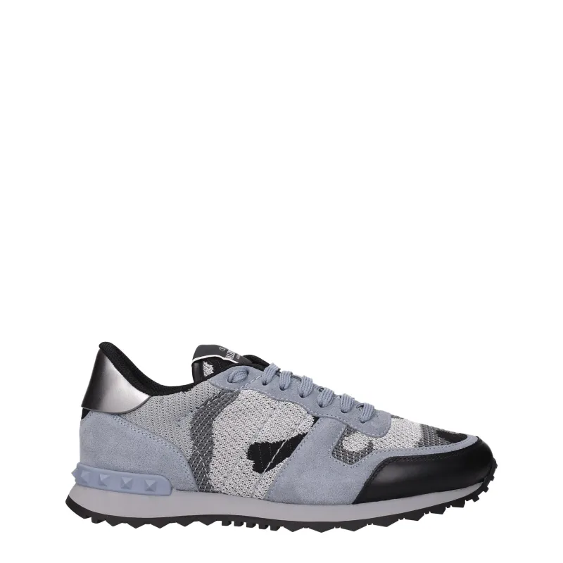 Valentino Garavani Gray Fabric Athletic Sneakers sold by Siebentaschen
