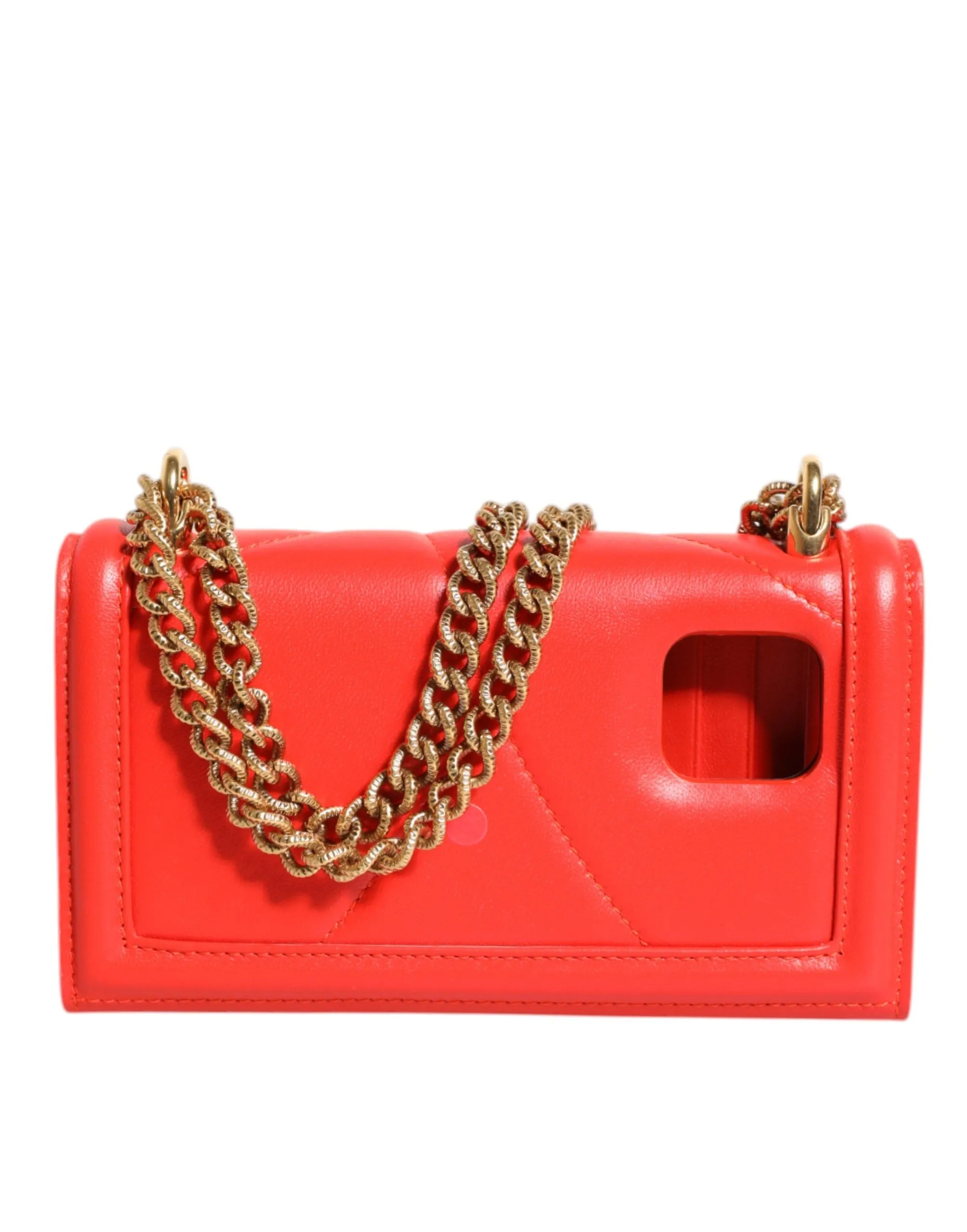 Dolce & Gabbana Red Leather Quilted Devotion Crossbody Phone Cover Bag sold by Siebentaschen product image thumbnail 5