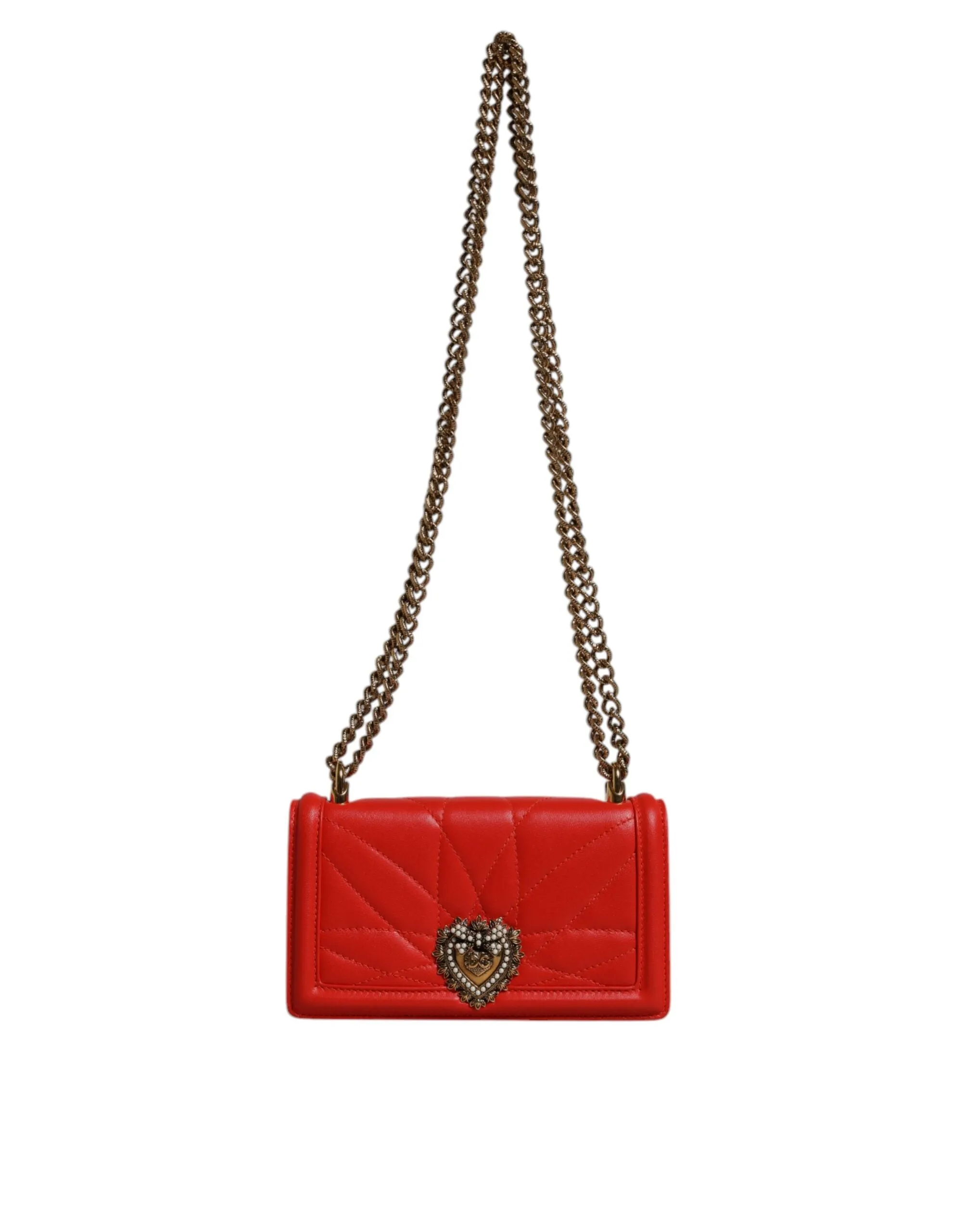 Dolce & Gabbana Red Quilted Devotion Crossbody Chain Phone Cover Bag sold by Siebentaschen product image thumbnail 2