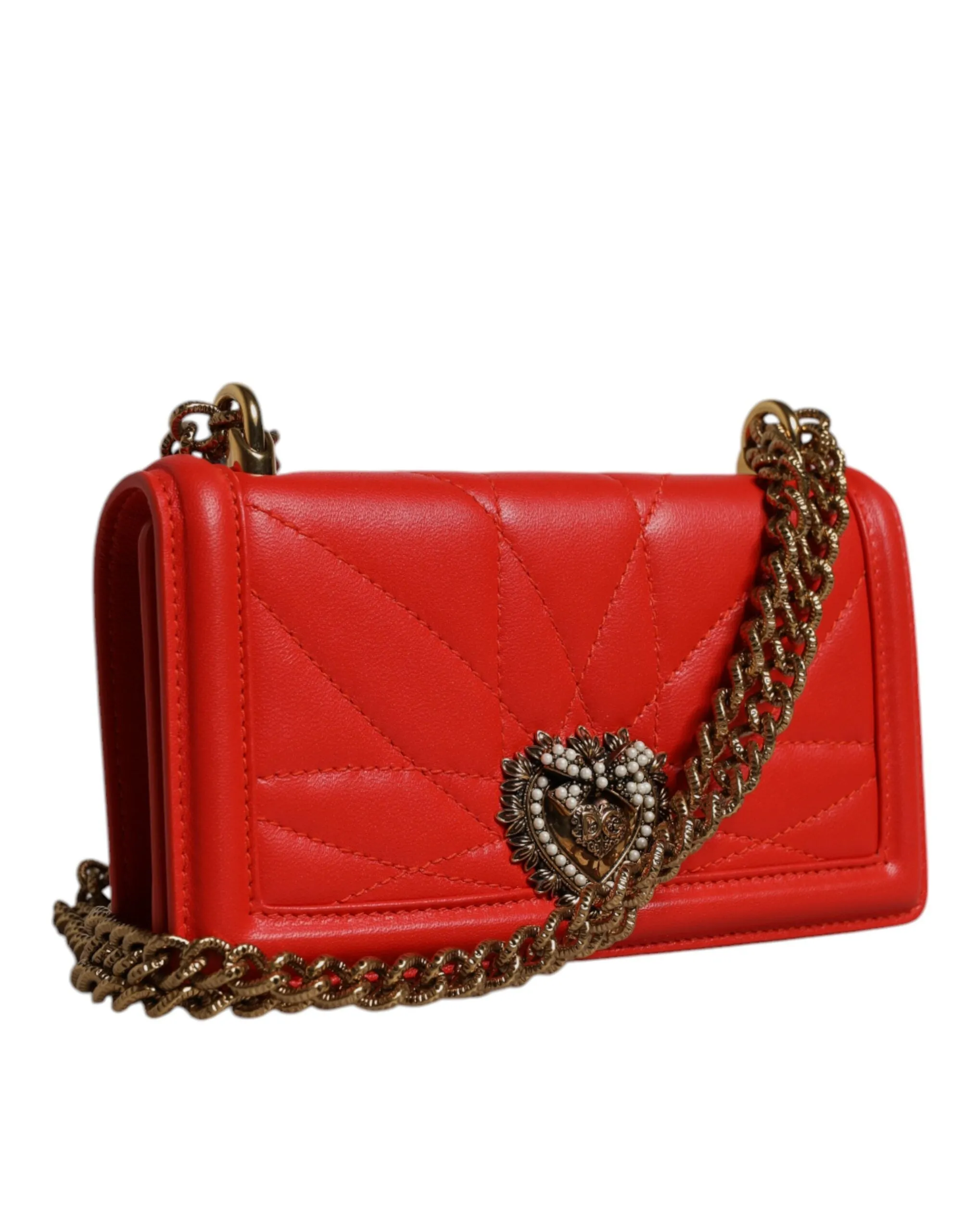 Dolce & Gabbana Red Quilted Devotion Crossbody Chain Phone Cover Bag sold by Siebentaschen product image thumbnail 4