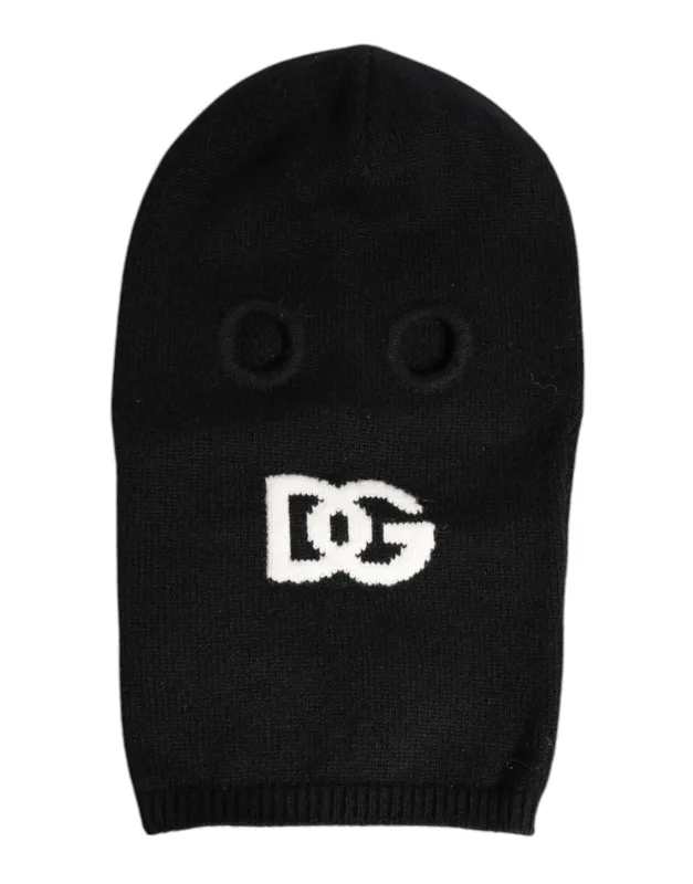 Dolce & Gabbana Black Cashmere Knitted Ski Mask Balaclava Hat sold by Siebentaschen