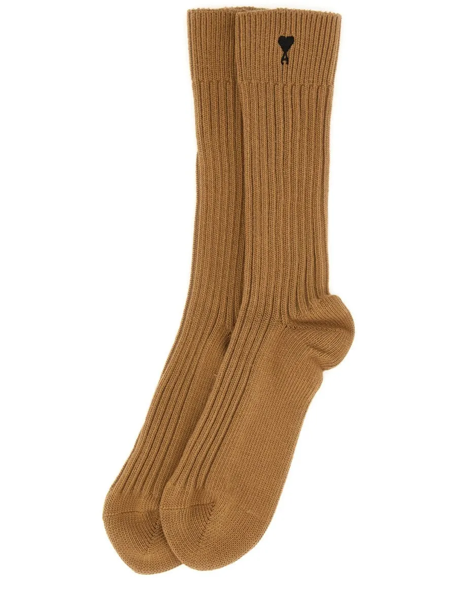 AMI PARIS HIGH SOCKS WITH LOGO sold by Siebentaschen product image thumbnail 2