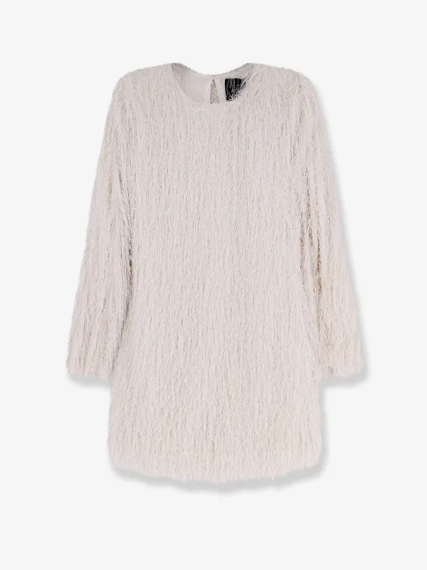 Actualee Short lurex dress with fringes sold by Siebentaschen