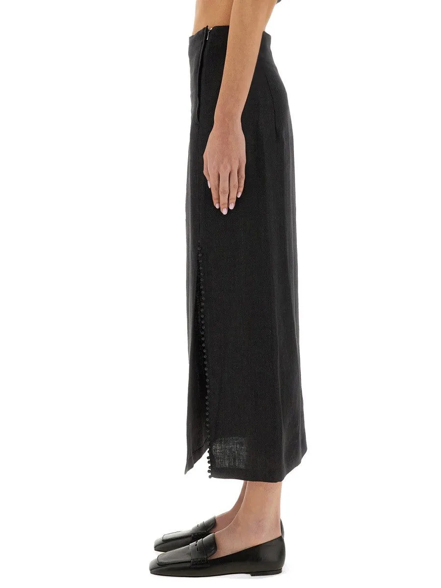 ALYSI LINEN SKIRT WITH SLIT sold by Siebentaschen product image thumbnail 4