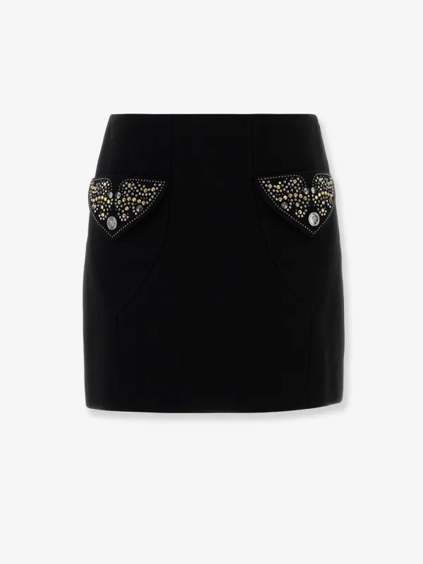 Versace Virgin wool mini skirt sold by Siebentaschen