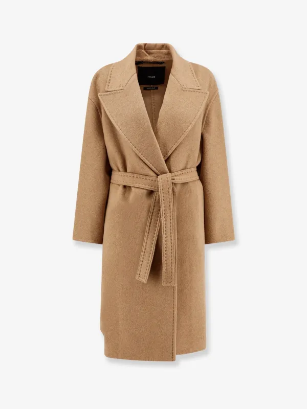 Max Mara Valle cashmere coat with belt at waist sold by Siebentaschen
