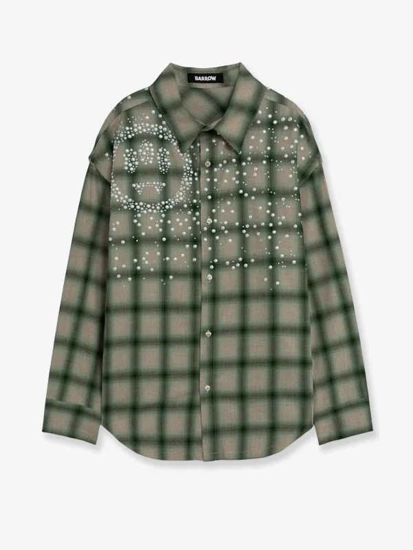 Barrow Shirt with check pattern and all-over studs sold by Siebentaschen