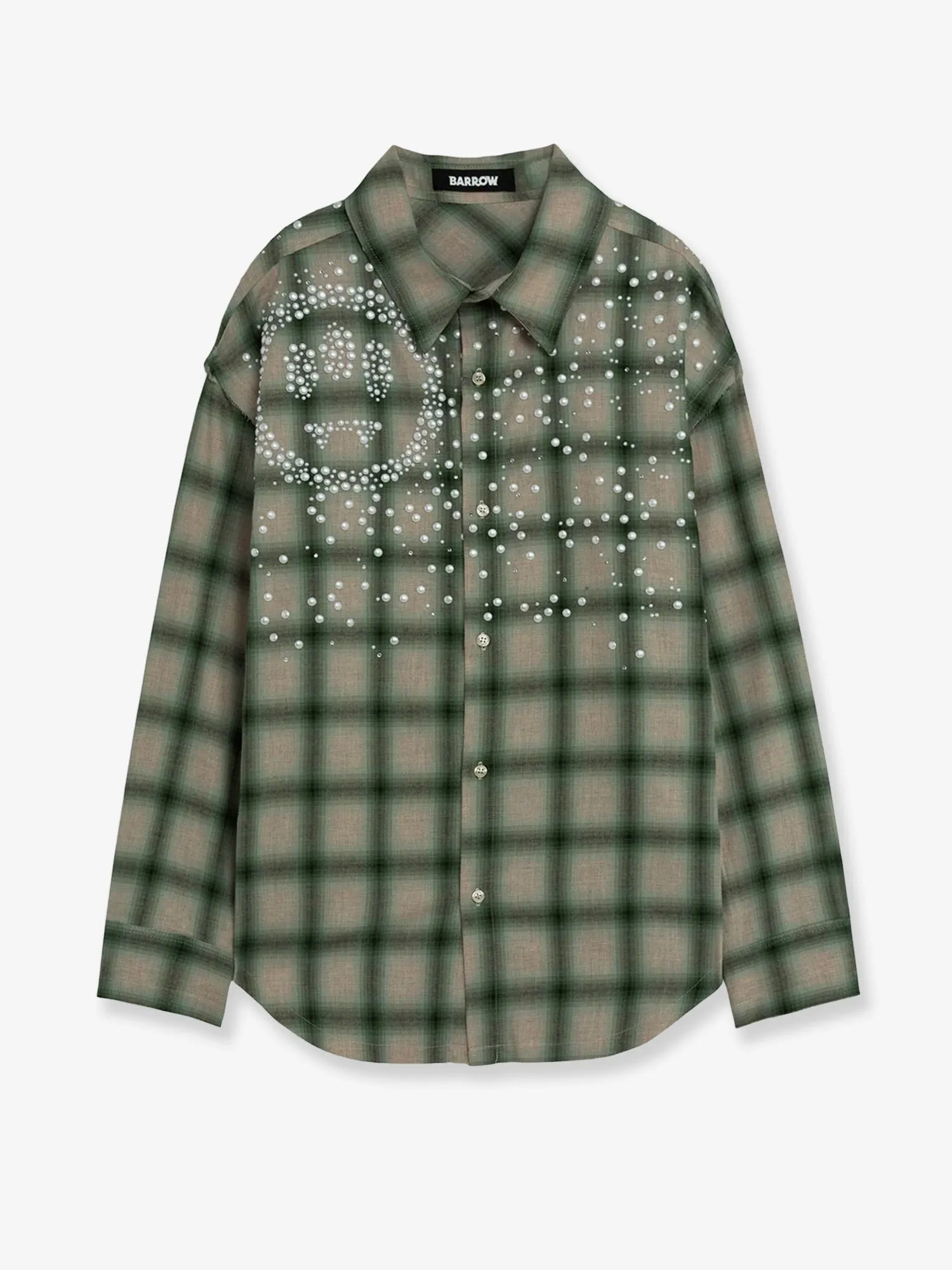 Barrow Shirt with check pattern and all-over studs sold by Siebentaschen