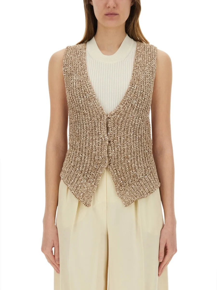 ALYSI TRICOT VEST WITH SEQUINS sold by Siebentaschen