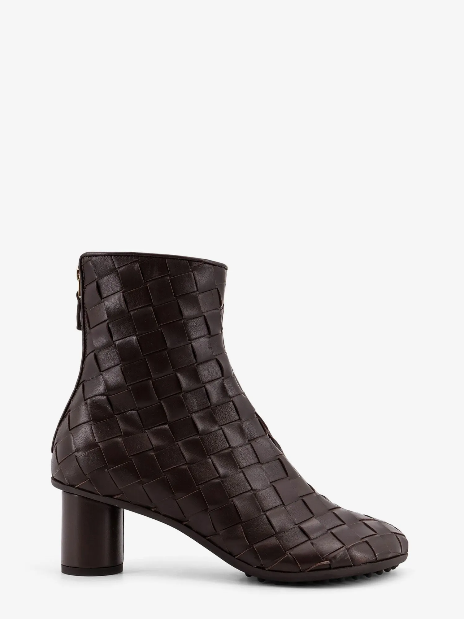 Bottega Veneta Leather ankle boots with Intrecciato motif sold by Siebentaschen