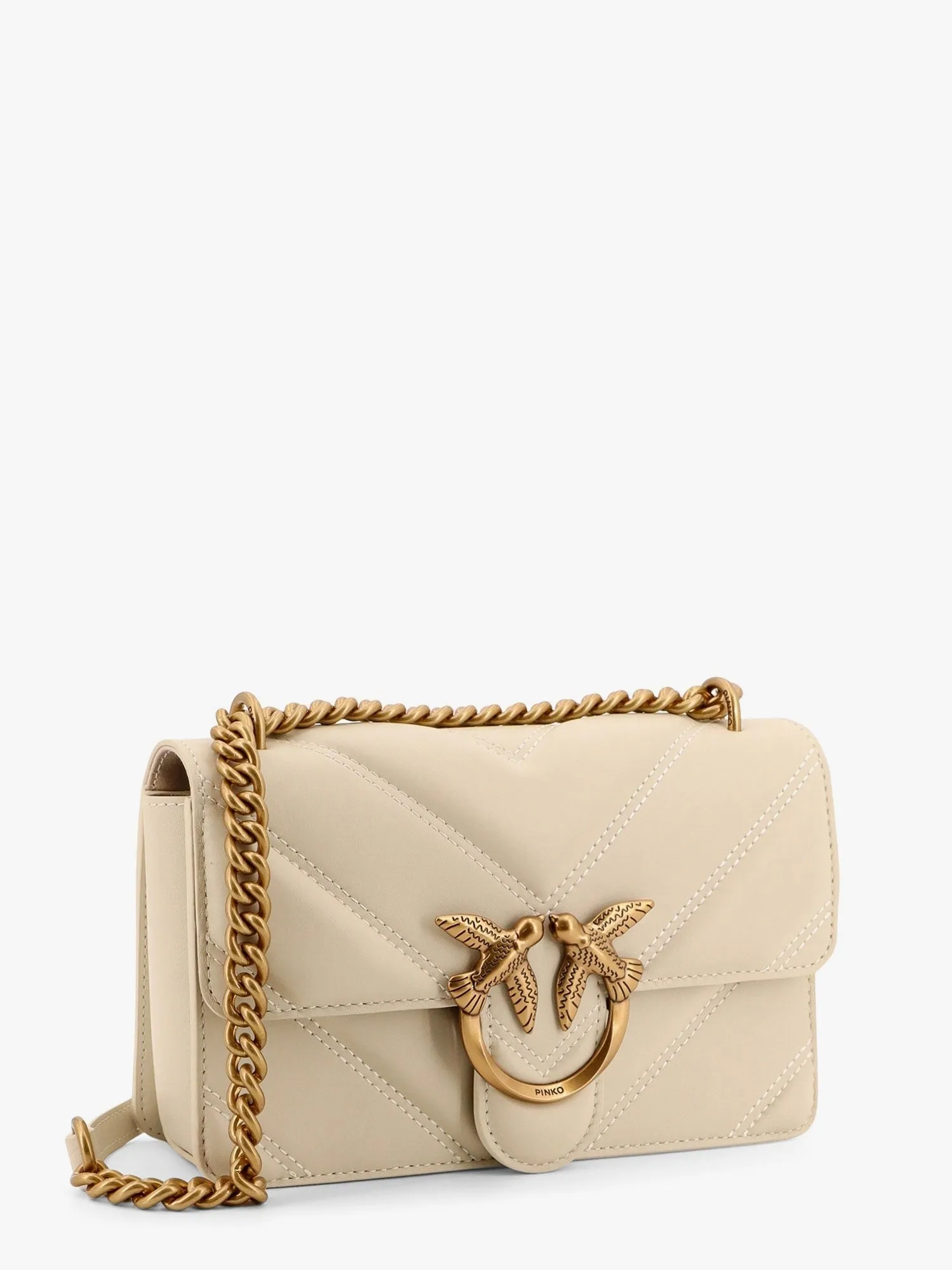Pinko Matelassé leather shoulder bag with love birds buckle sold by Siebentaschen product image thumbnail 3