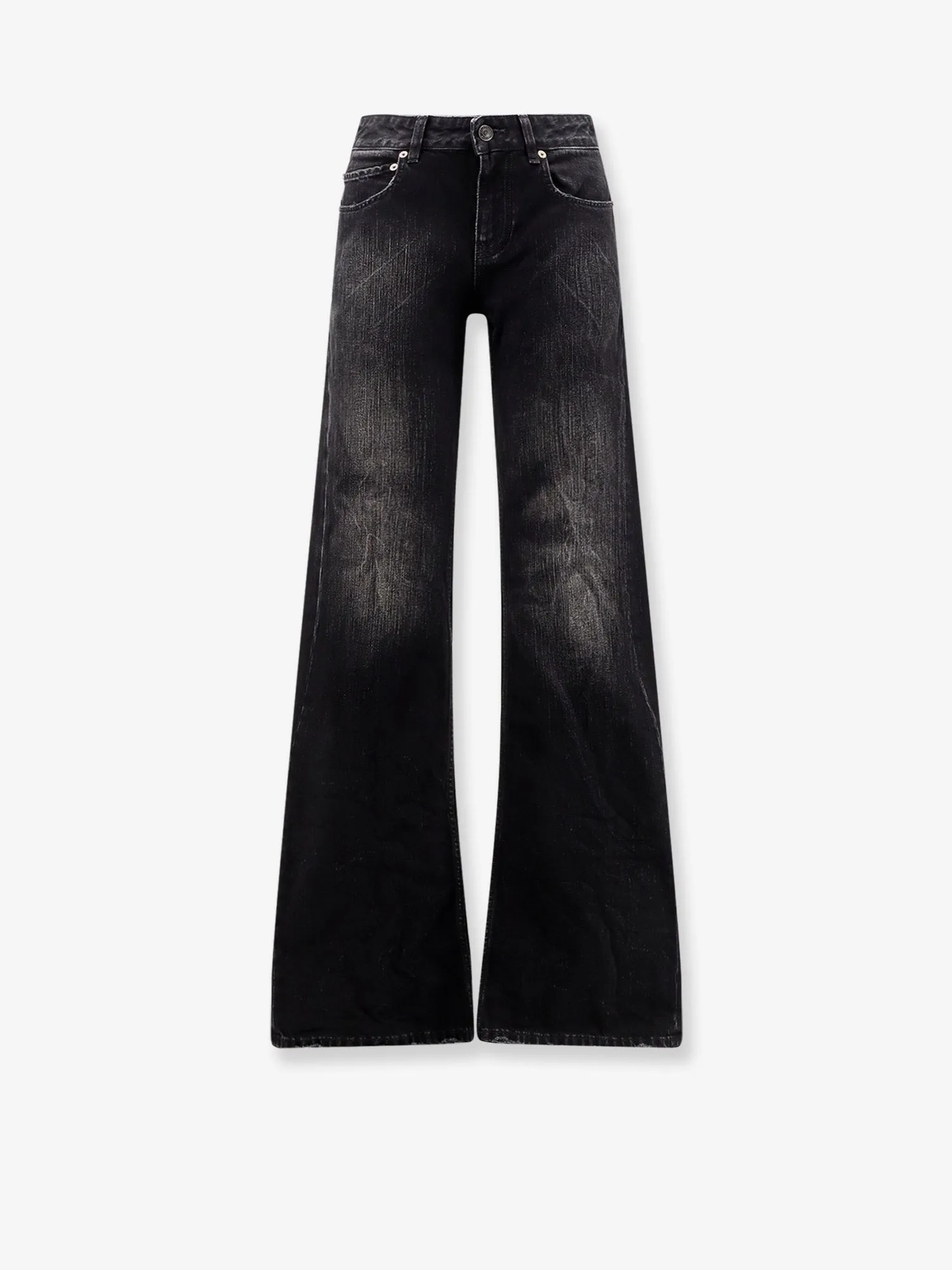 Balenciaga Wide Leg black denim trousers sold by Siebentaschen