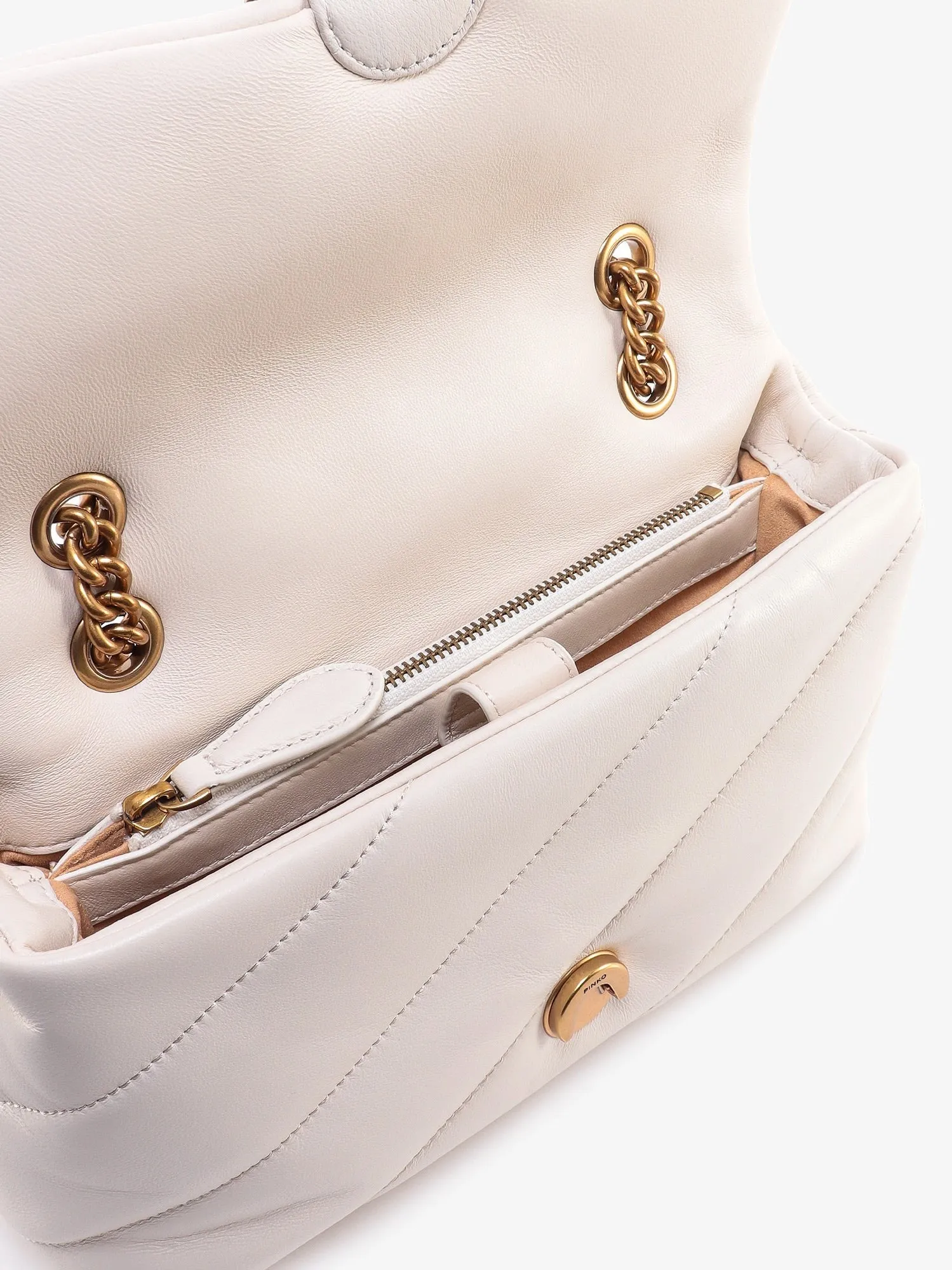 Pinko Matelassé leather shoulder bag with iconic love birds buckle sold by Siebentaschen product image thumbnail 4