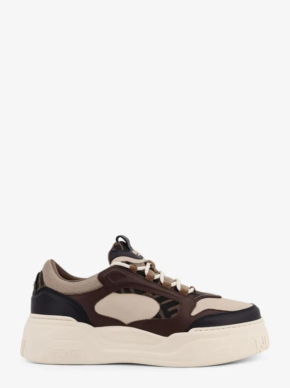 Fendi Fendi Force leather sneakers with FF Jacquard fabric inserts sold by Siebentaschen