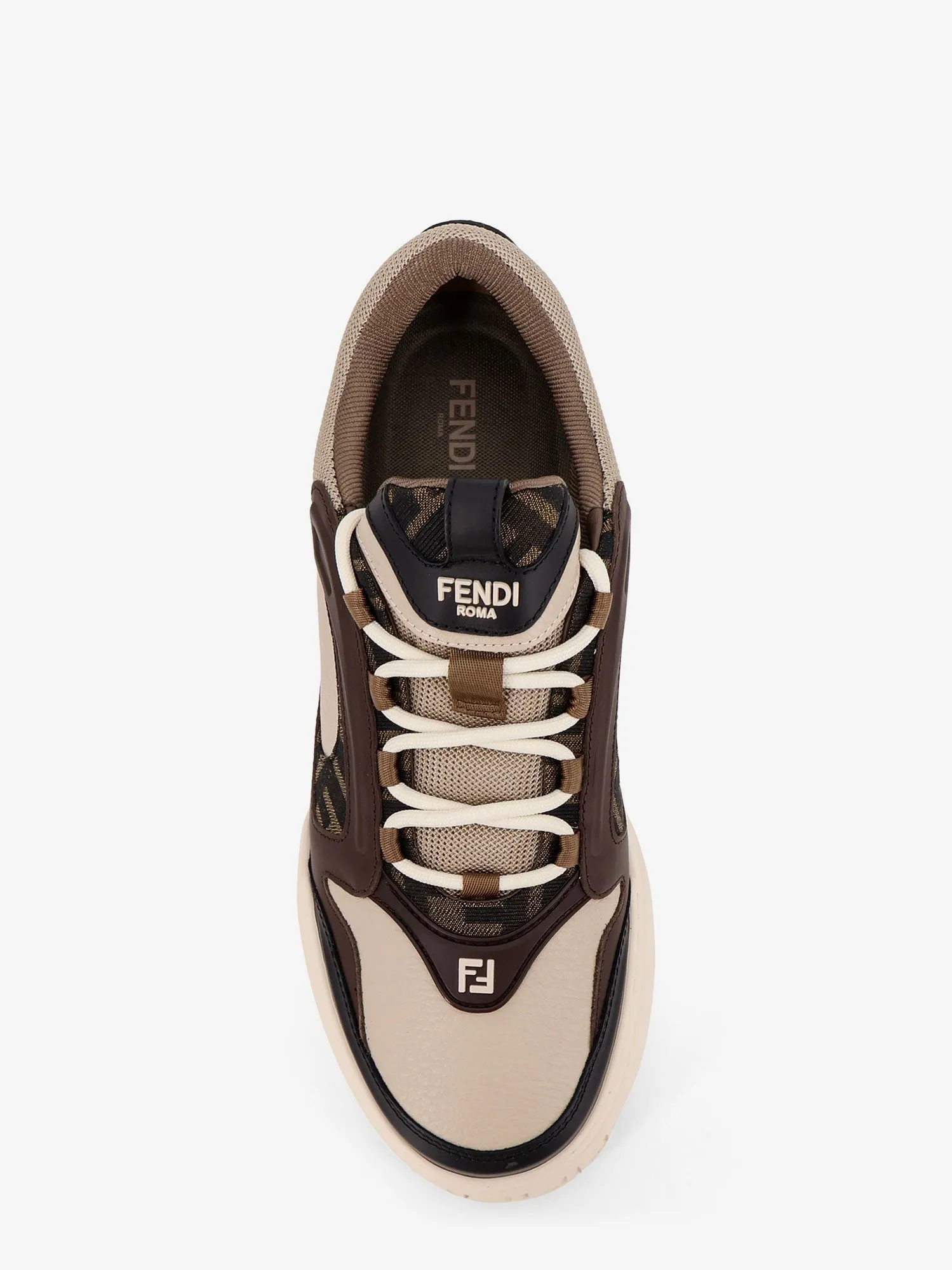 Fendi Fendi Force leather sneakers with FF Jacquard fabric inserts sold by Siebentaschen product image thumbnail 5