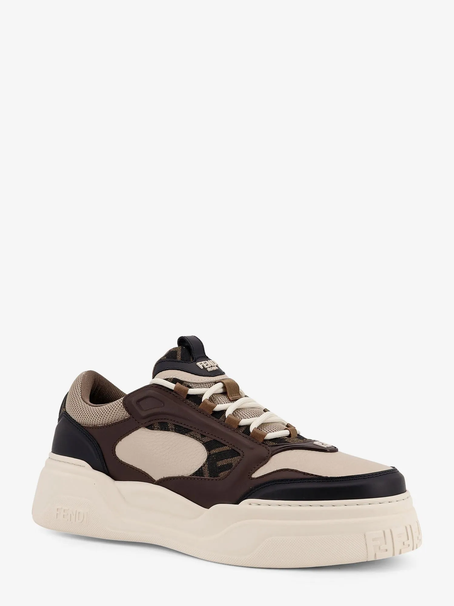 Fendi Fendi Force leather sneakers with FF Jacquard fabric inserts sold by Siebentaschen product image thumbnail 2