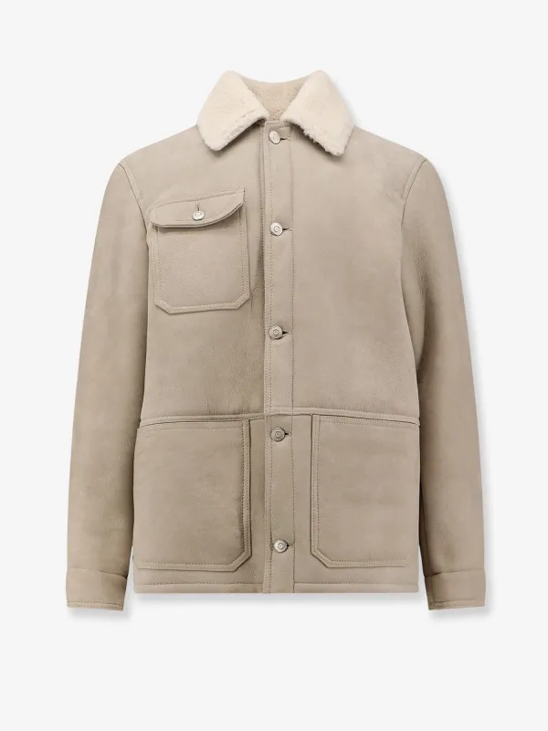 DFOUR Leather long jacket sold by Siebentaschen