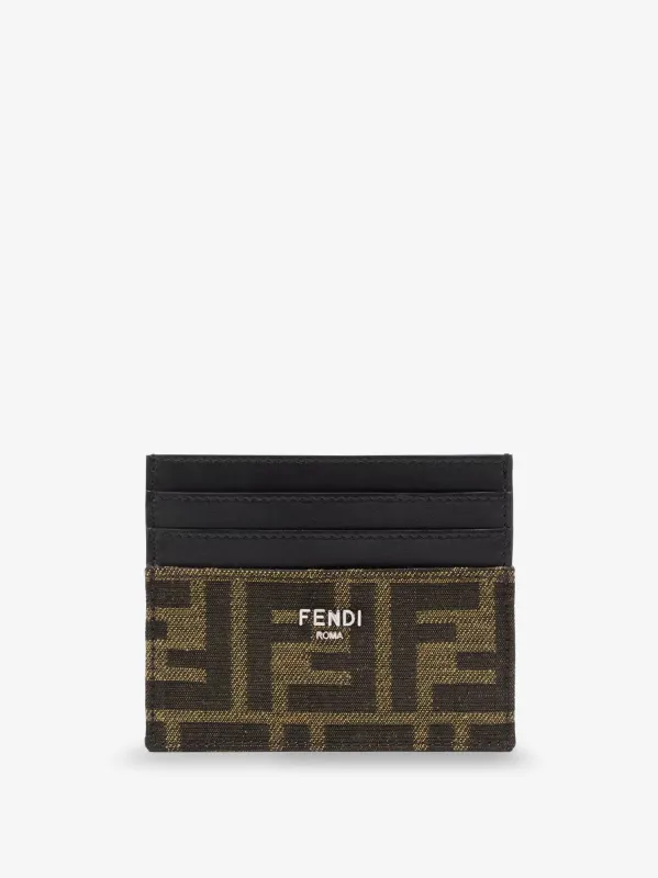Fendi Leather card holder with FF Jacquard fabric inserts sold by Siebentaschen