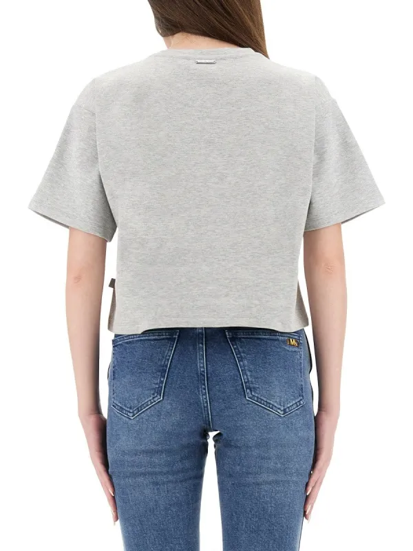 MICHAEL BY MICHAEL KORS CROPPED T-SHIRT WITH EMBOSSED LOGO sold by Siebentaschen