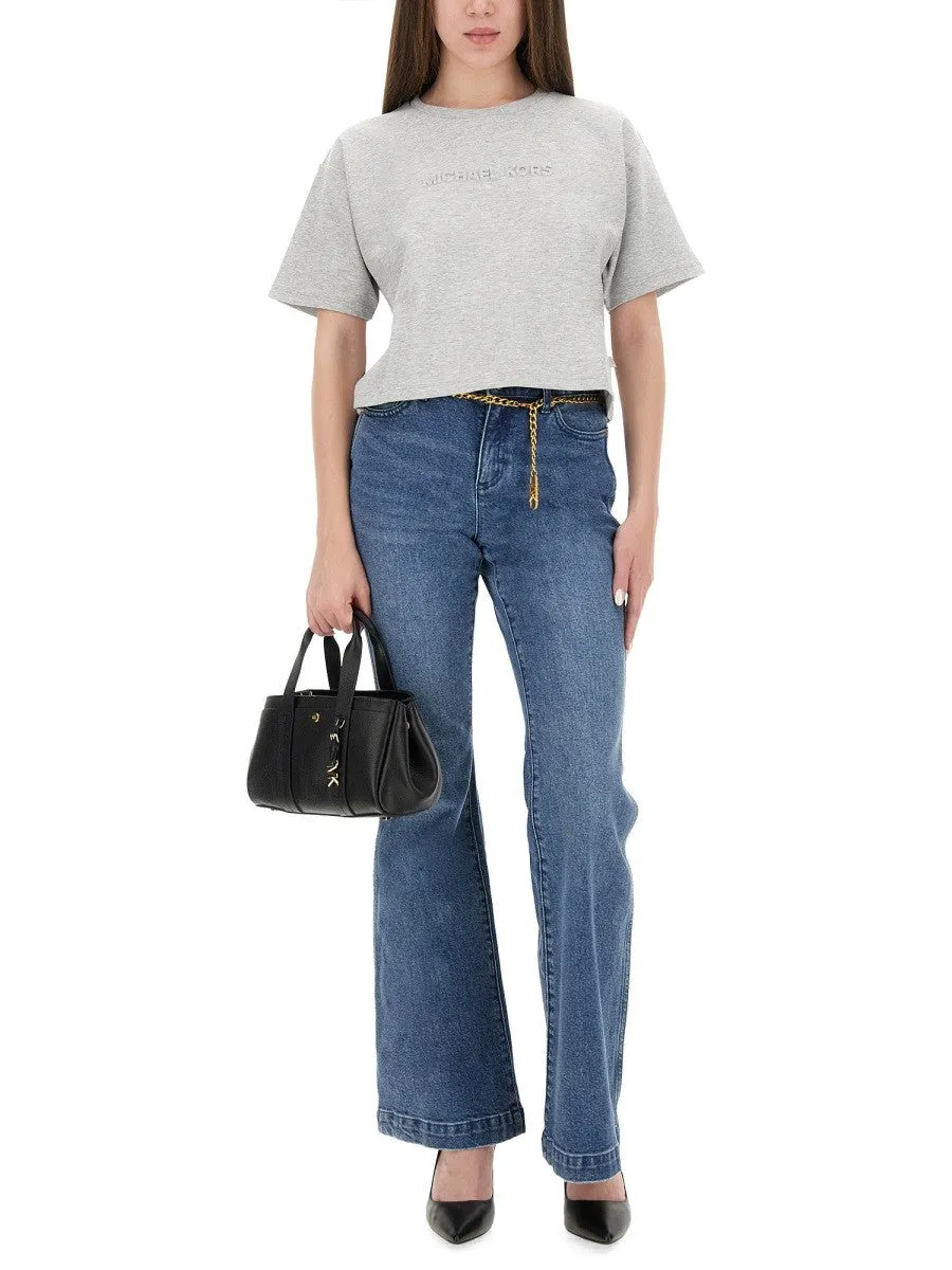 MICHAEL BY MICHAEL KORS CROPPED T-SHIRT WITH EMBOSSED LOGO sold by Siebentaschen product image thumbnail 2