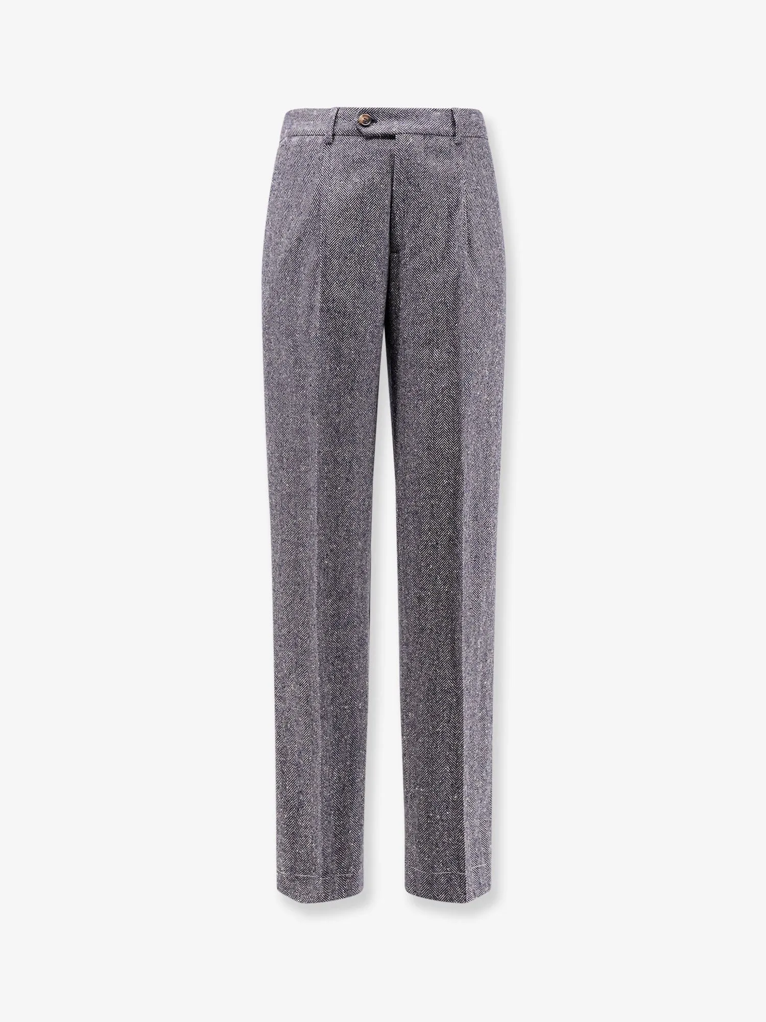 Brunello Cucinelli Herringbone wool and cashmere trousers sold by Siebentaschen