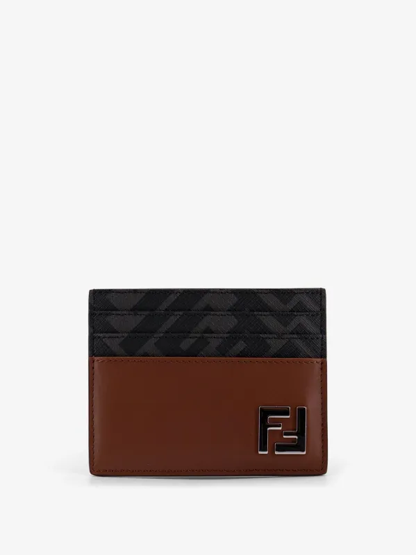 Fendi Leather and FF fabric card holder sold by Siebentaschen